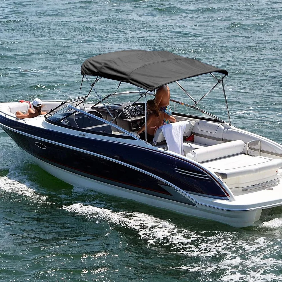 Cubierta de Repuesto para Toldo Bimini 3BOW, Lona 600D Duradera de Grado Marino, Toldo para Barco, Lona de Repuesto Solamente, Sin Marco,Azul,3BOW 73"~78" W