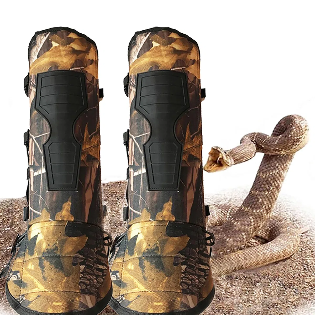 Polainas de Serpiente para Pierna Inferior, protección cómoda y Resistente al Agua, para Caza, Senderismo, al Aire Libre (un par)