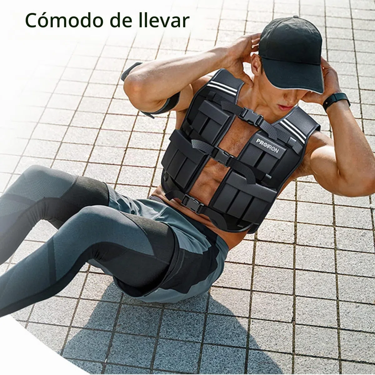 PROIRON Chaleco Lastrado 10/20kg, Incluido 20 Paquetes de Peso, Lastre Ajustable, Chaleco con Peso con Banda Reflectante para Entrenamiento de Fuerza, Jogging, casa, Gimnasio, Cardio, Crossfit