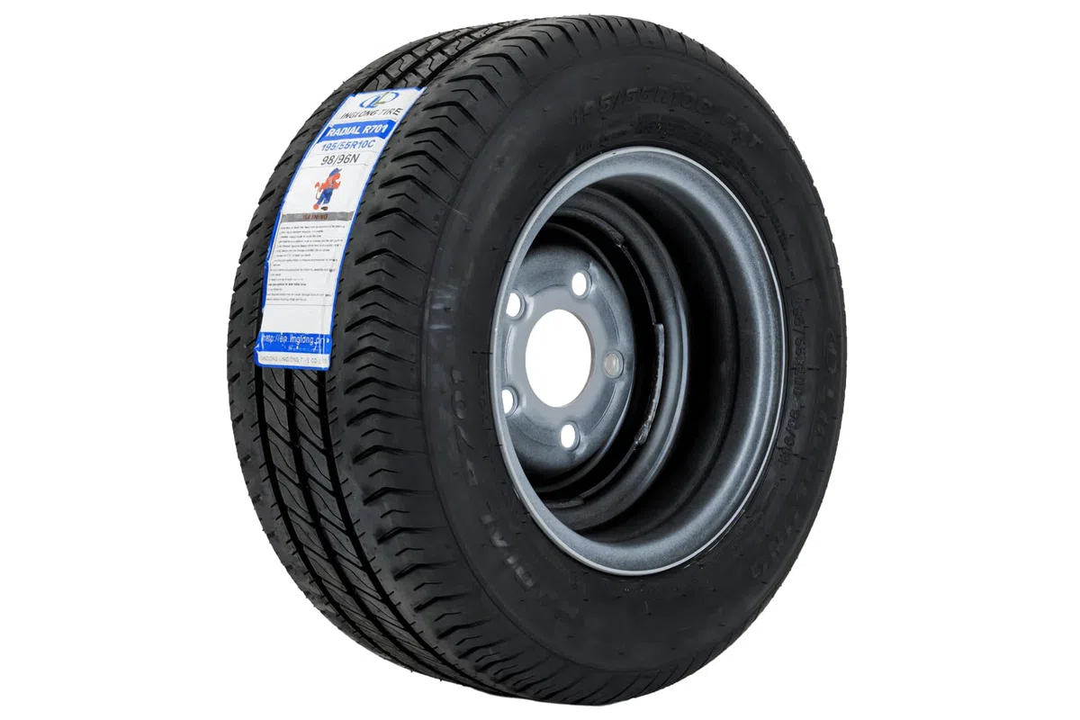 UNITRAILER Rueda Completa para Remolque Pesado 195/55 R10C con Llanta de Acero 6Jx10 5x112 ET-4, Neumático Reforzado LINGLONG de 750 kg para Plataformas y Caravanas