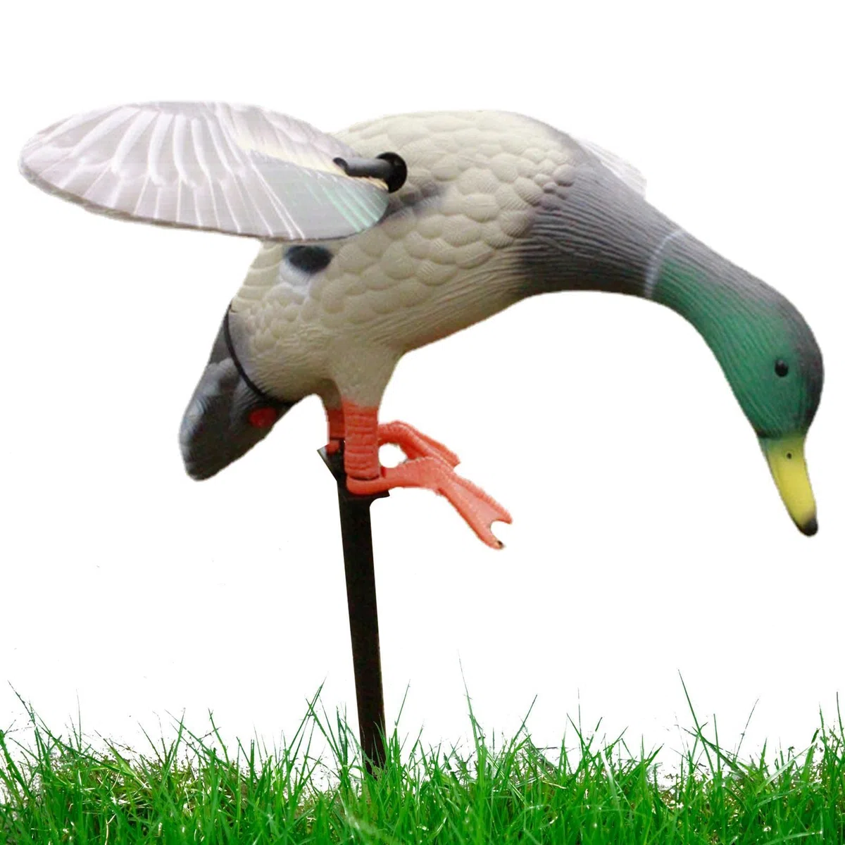 Sakamura Pato Movimiento,Mallard Wing Señuelo Pato Flexible - Señuelo eléctrico del Pato del Control Remoto con Pilas para la Caza rápida del Pato