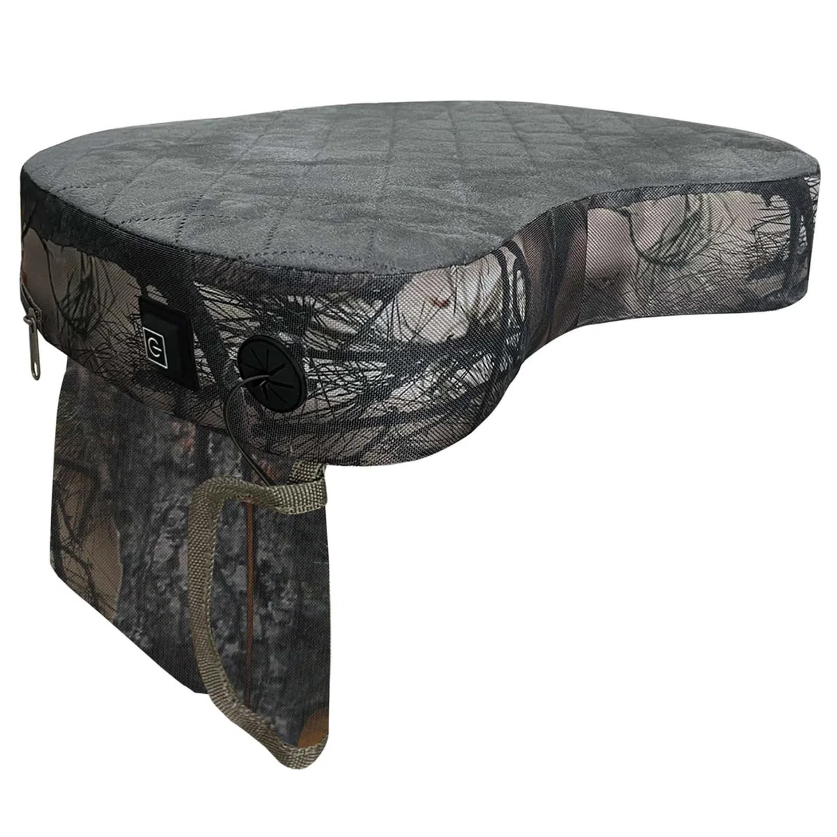 Asiento de Caza calefactora 3 Nivel de Caza calefactora 16x11x3in con Mango y Bolsillo de Banco de energía de Bolsillo multipropósito de Camuflaje de Asiento de Caza para Pesca de Hielo, Campamento