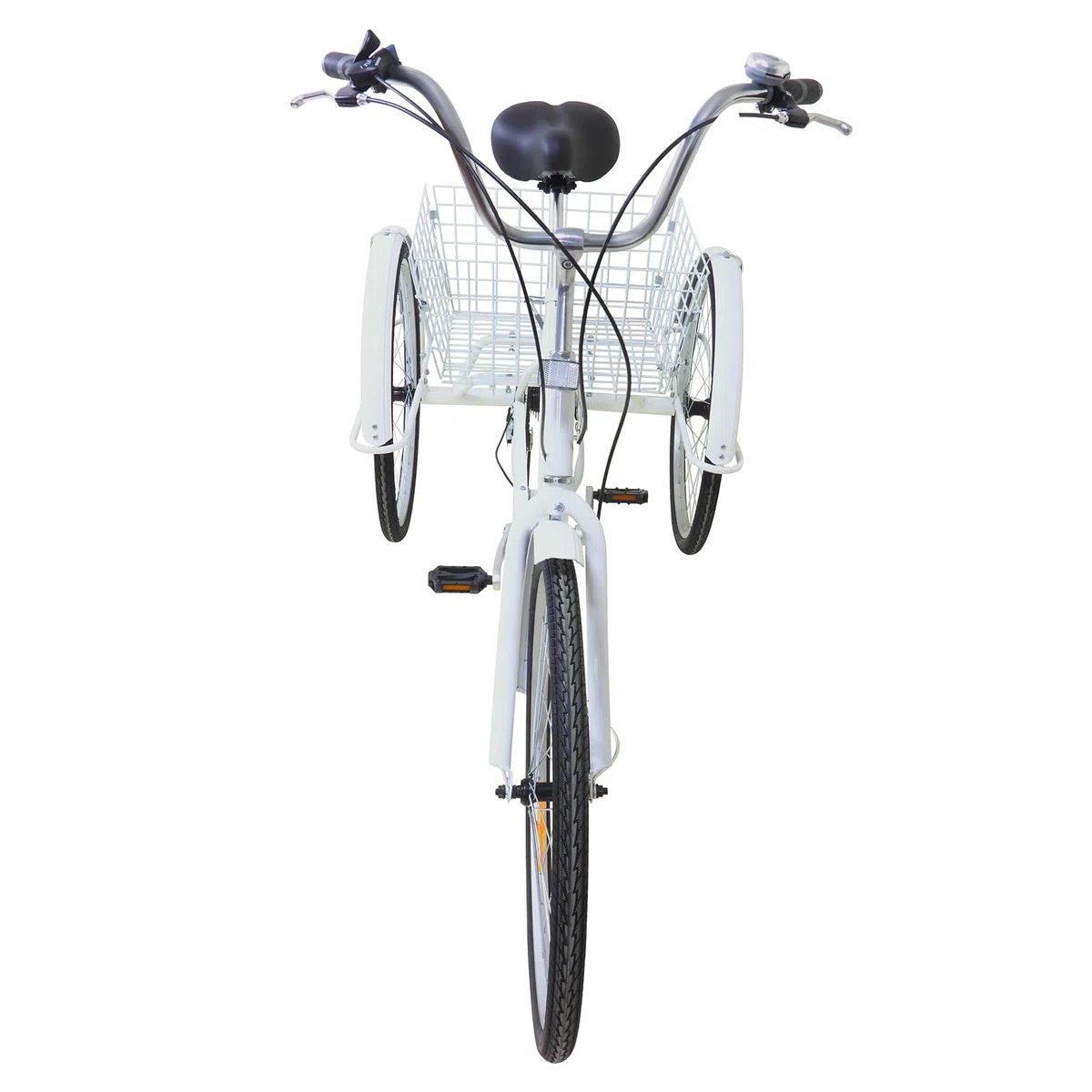 Triciclo de 26 pulgadas para adultos, triciclos para adultos, 6 velocidades, triciclo para adultos, 3 ruedas para personas mayores, triciclo de compras con cesta, bicicleta de compras