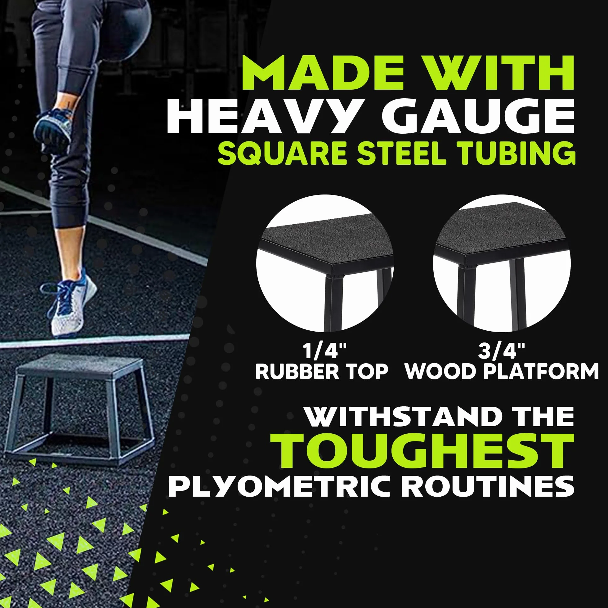 Rage Fitness Caja pliométrica de Acero de 12 Pulgadas, Color Negro (CF-PB012/S)
