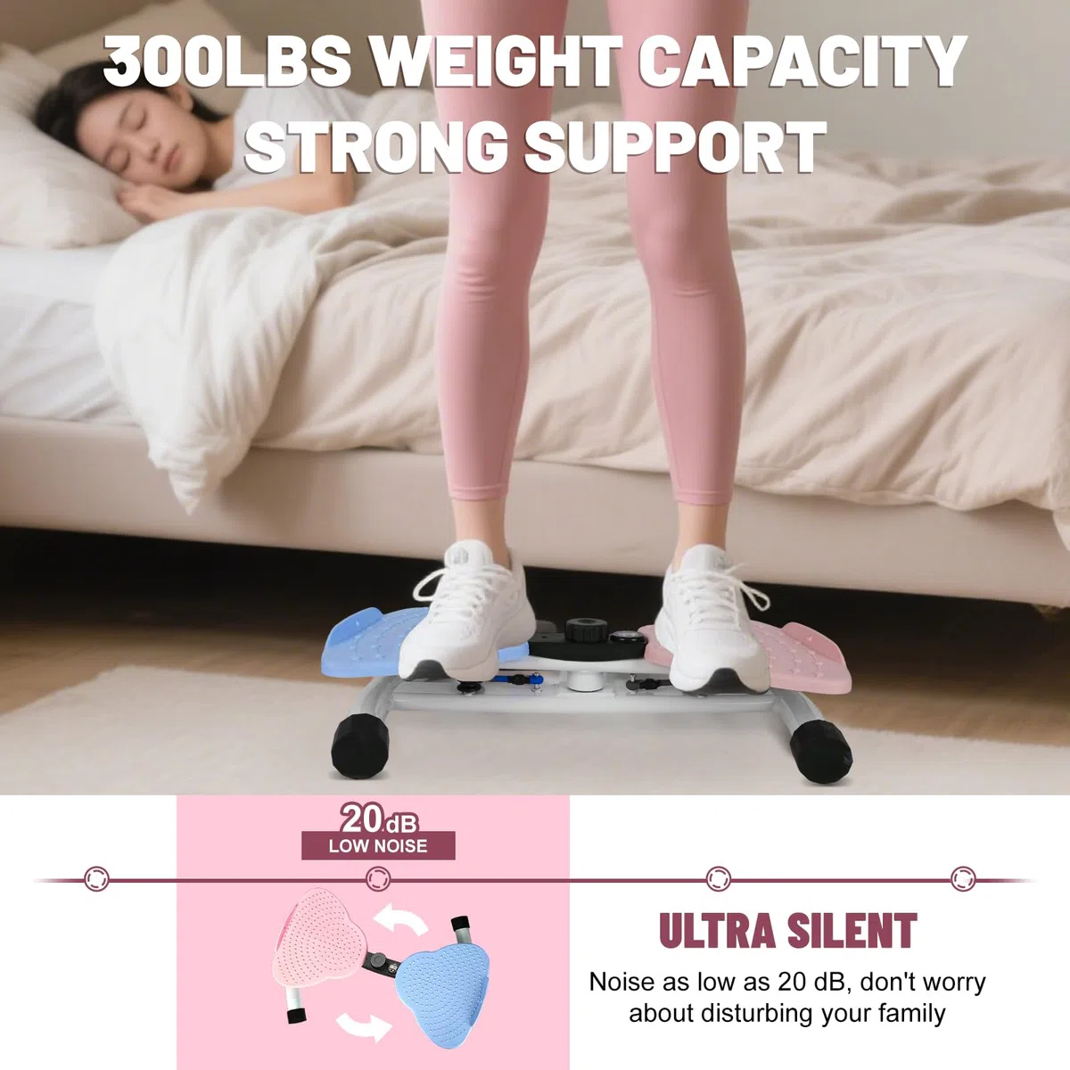 Máquina de torsión de cintura, tabla de giro abdominal para ejercicio, ejercicio silencioso para equipo de gimnasio en casa, capacidad de 330 libras | Tiempo de pista, repeticiones, calorías con