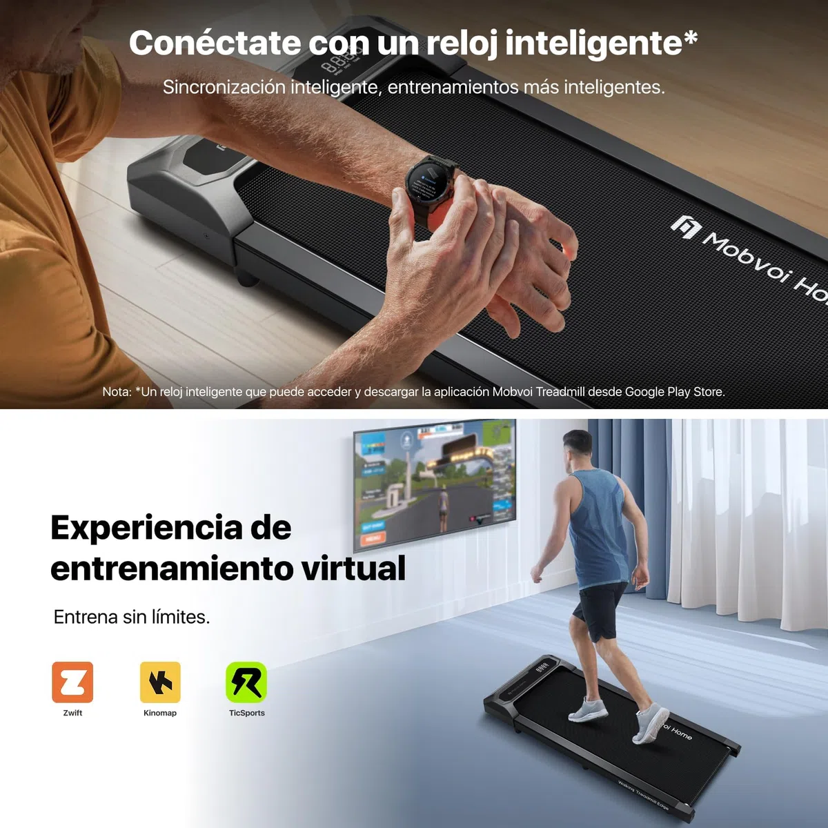 Mobvoi Desk Walking Treadmill - Portable and Compact for Home/Office, with Remote Control, Supports 120 kg, Adjustable Speed 2-6 km/h