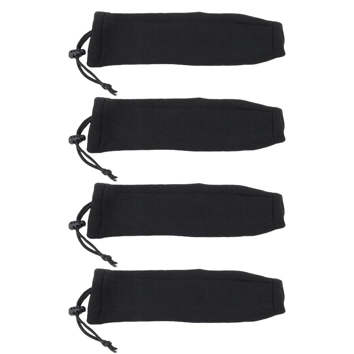 Fundas para Parachoques de Barcos, 4 Unidades, Protección Elástica de Punto Negra Duradera para Parachoques Tubo Cuerda Central y Doble Ojo, 20 X 63 Cm, Ideal Barcos