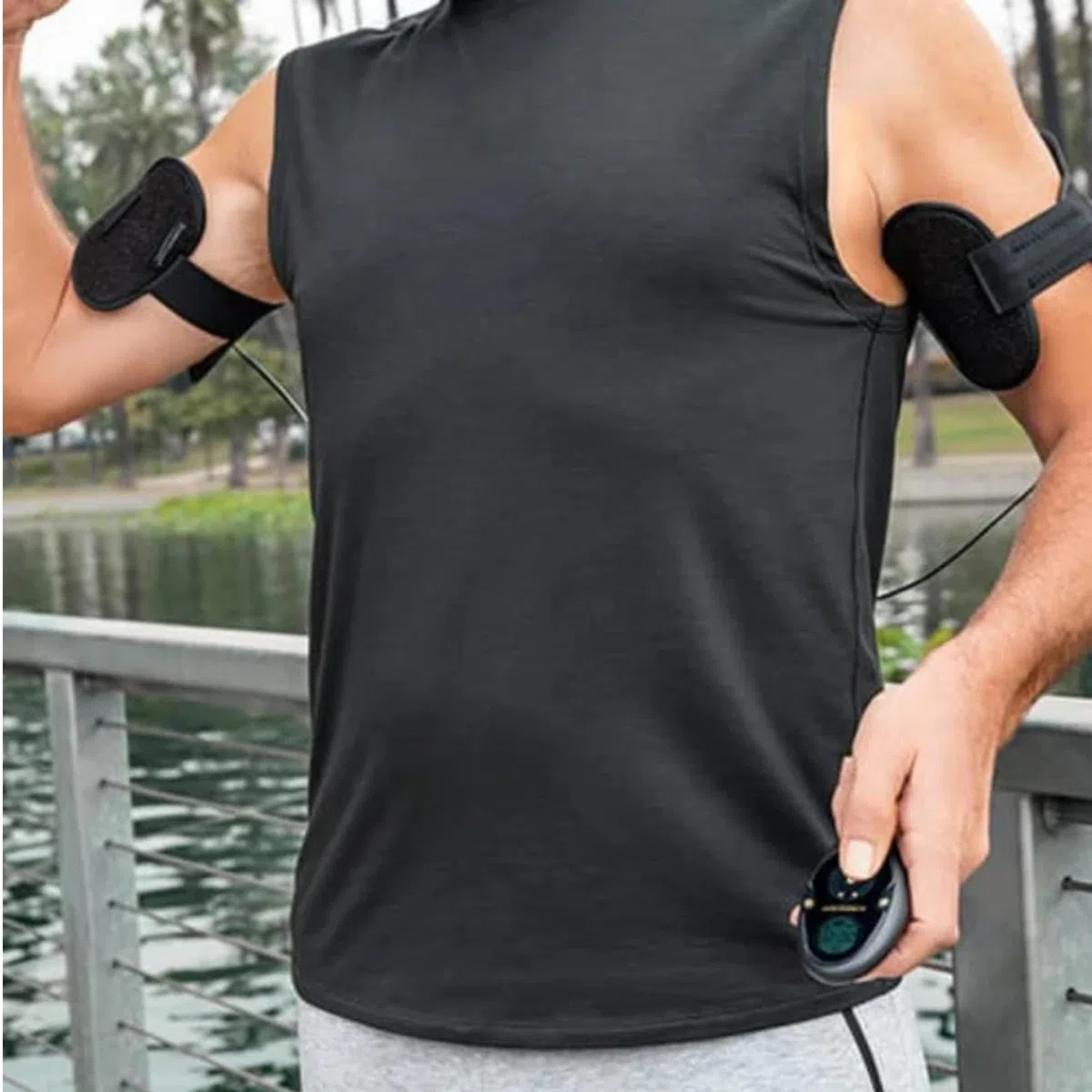 Slendertone Pack Cinturón Abs7 y brazaletes tonificantes para Hombre Electroestimulacion, Unisex-Adult, Negro, 69-119cm, 27-47cm