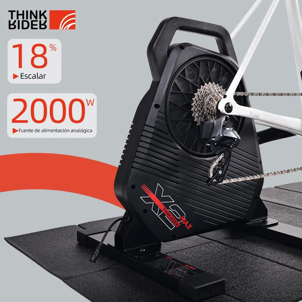 ThinkRider X2Max - Rodillo de Entrenamiento para Bicicleta Inteligente diseño portátil silencioso, Compatible con Ant + y BLE