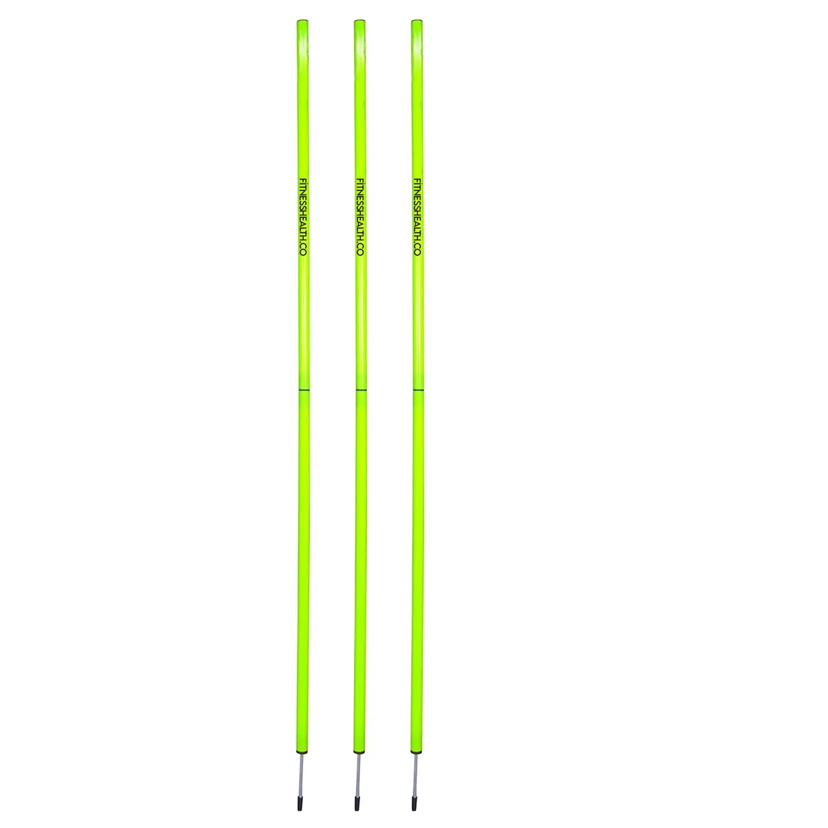 Fitness Health Pro Speed Slalom - Bastones de entrenamiento de fútbol, equipo multideportivo, bastones de agilidad, curso de entrenamiento, color neón altamente visible