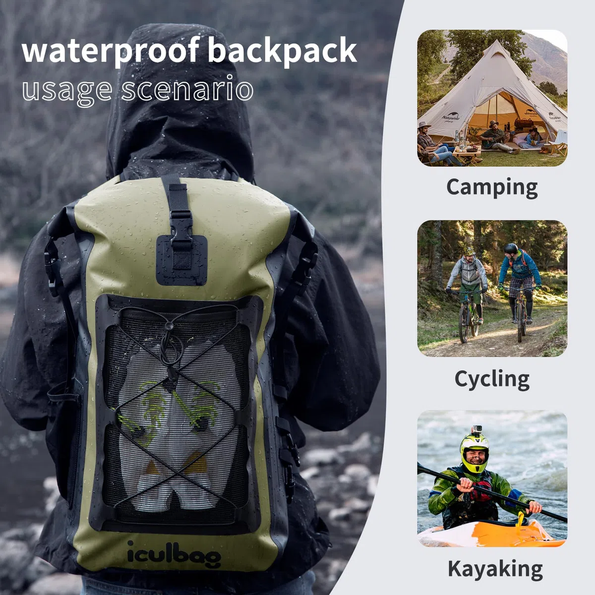 Mochila Playa Bolsa Estanca Neceser Playa Impermeable 30L/40L Mochila Impermeable for Kayak Pesca Canoa Paddle Surf Accesorios Waterproof Bag