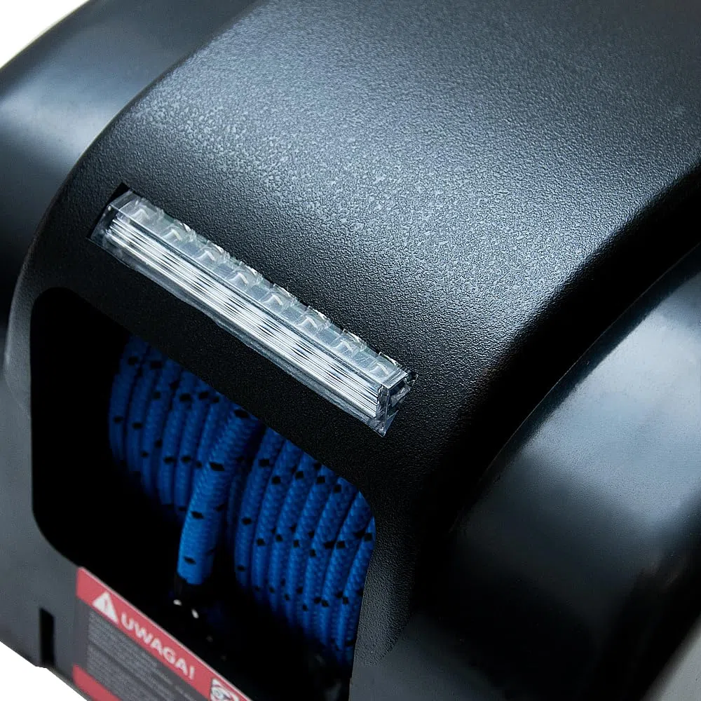 DRAGON WINCH Molinete Eléctrico 12V 50 lbs (22 kg) – Cabrestante 150W con Cuerda Sintética de 30,5 m y Control Remoto – para Barcos de Pesca, Lanchas, Botes – Kit
