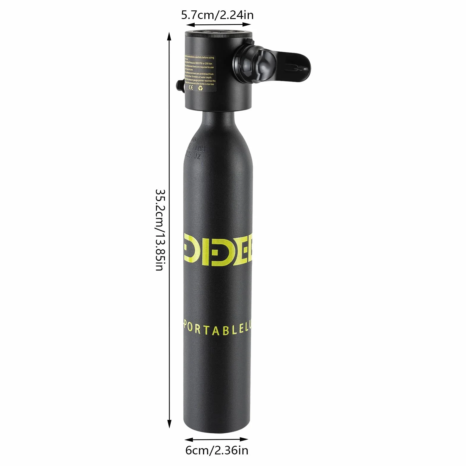 Submarinismo (bucear) tanque de oxígeno 0.5L nuevo Buceo Mini botella de oxígeno Equipo de Buceo Respiración submarina 5 a 10 minutos Buceo portátil Botella de buceo