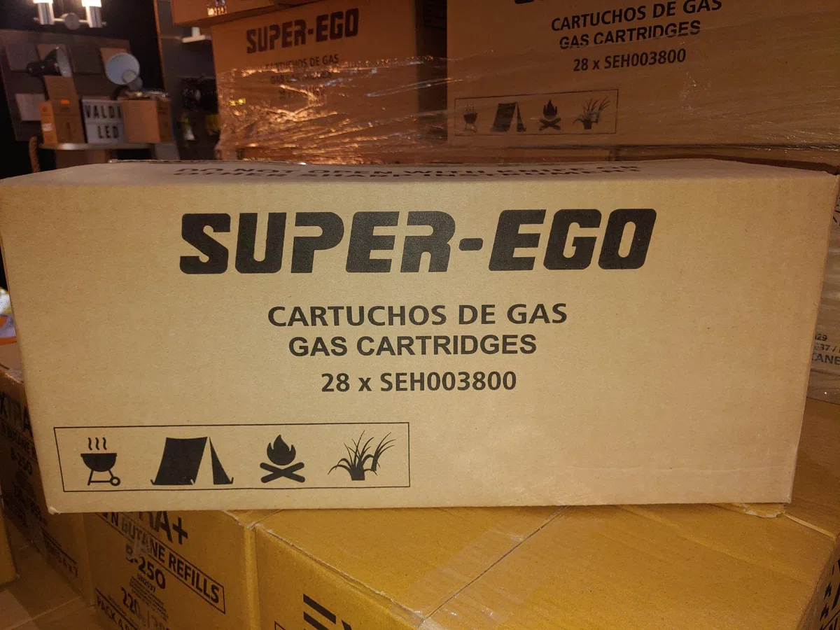 Caja 28 Cartuchos de Gas Super Ego 227g para Camping, hornillo, Quemador, soplete, Estufa poratil etc,