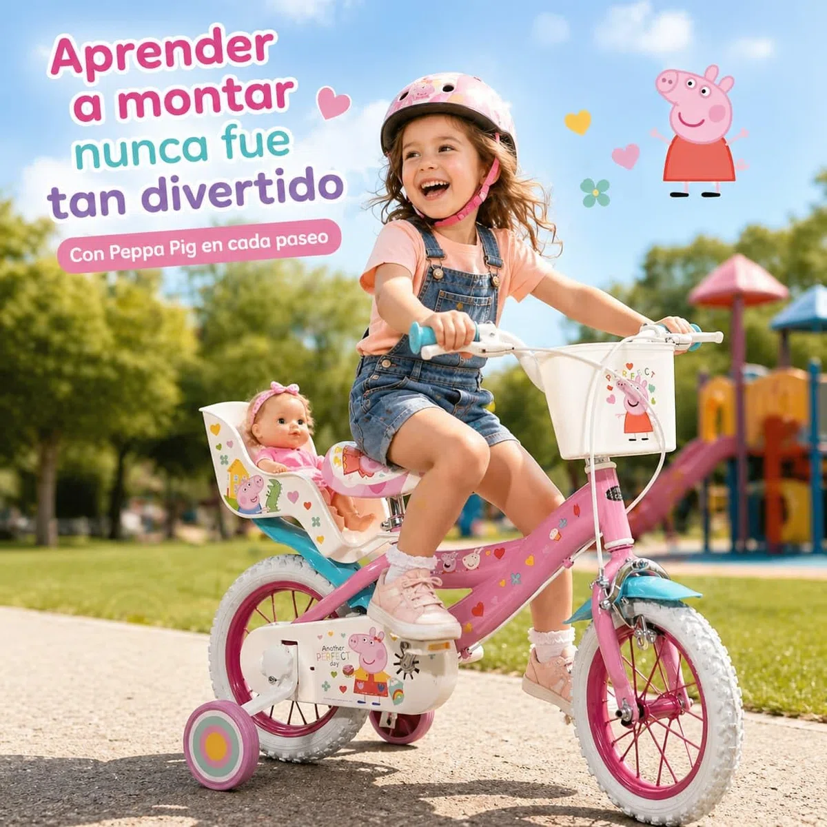 TOIMSA Bicicleta 12" Peppa Pig, Multicolor, Pequeño