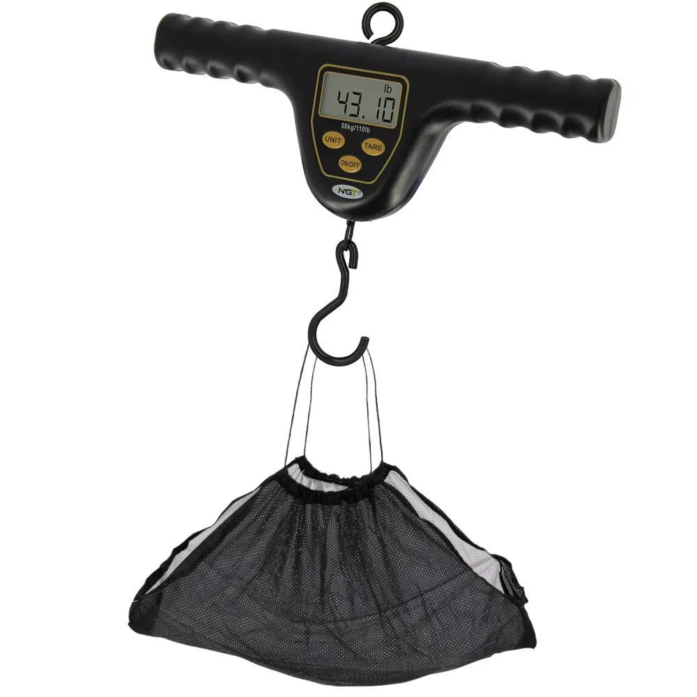 NGT XPR - Báscula Digital para Pesca de Carpas y Pescado (Malla Suave)