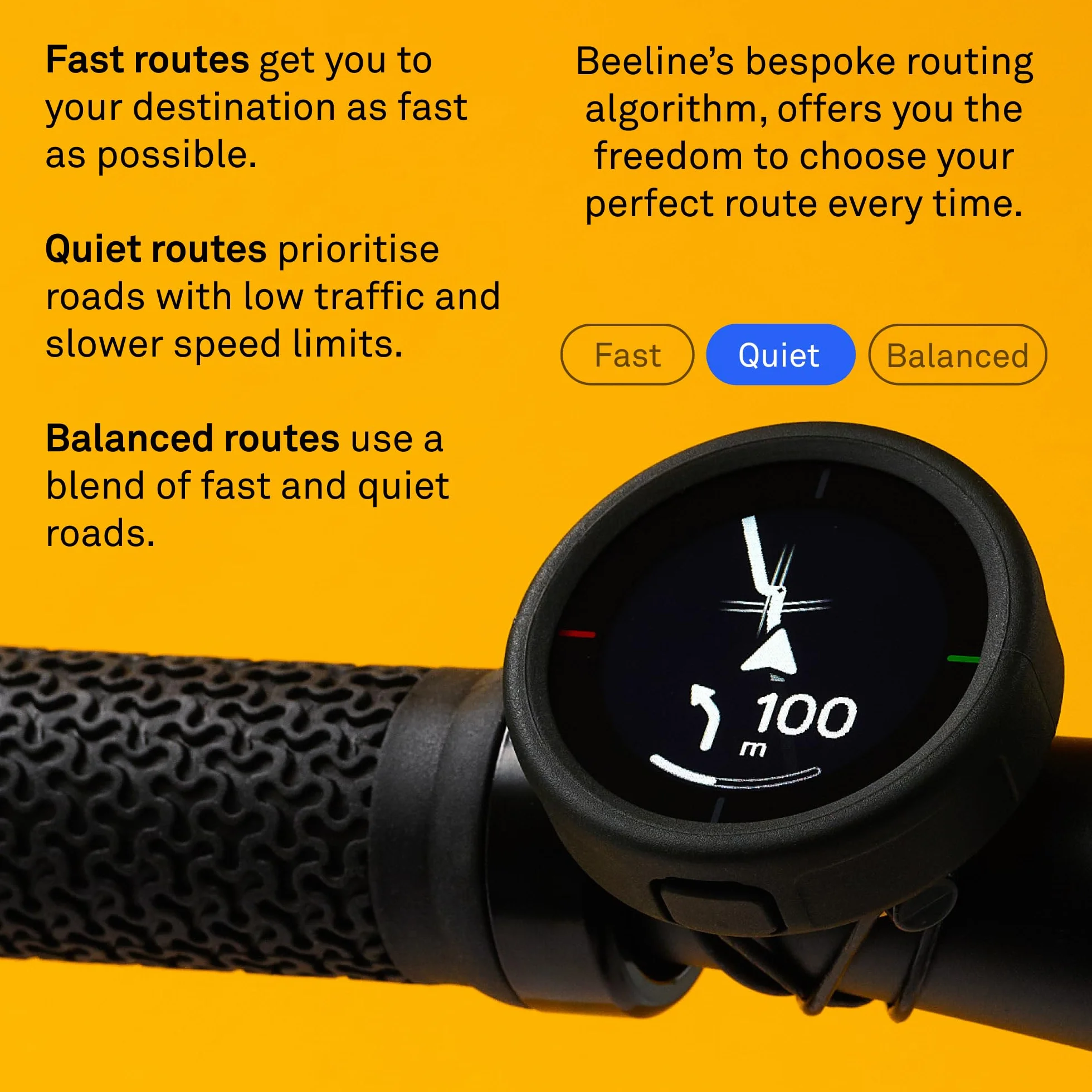BEELINE Ciclocomputador GPS - Velo 2 I Bicicleta, Mapa Navegación Global I Resiste a la Intemperie +11 Horas de Batería, Carga USB I Navegador Satélite para Ciclismo con Correa I Apto para Guantes