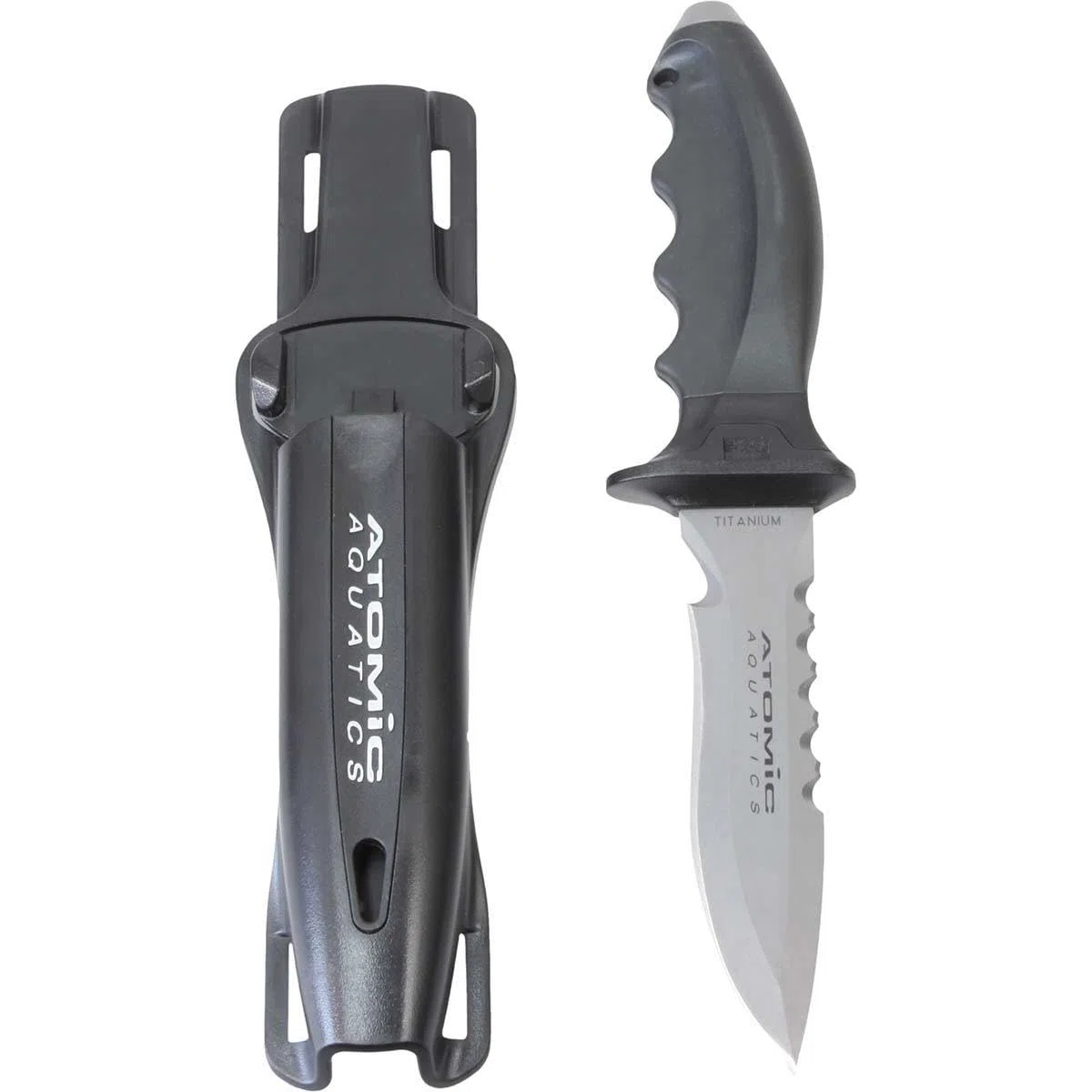 Atomic Aquatics Titanium Ti6 - Cuchillo de buceo para buceo con punta contundente y punta puntiaguda para bucear