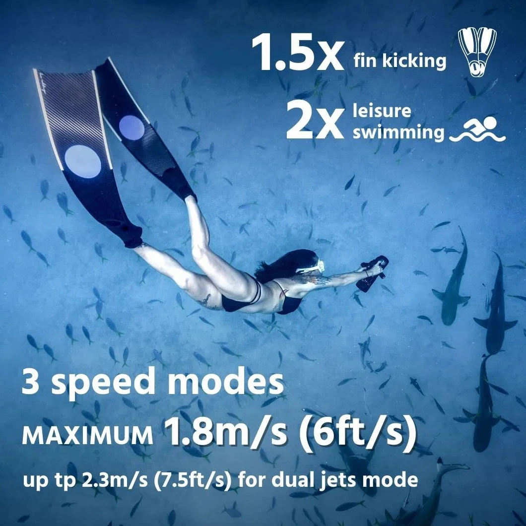 Patinete submarino LEFEET S1 PRO | Módulo de alto rendimiento, velocidad máxima 6,48 km/h, cámara de acción, profundidad 40 m