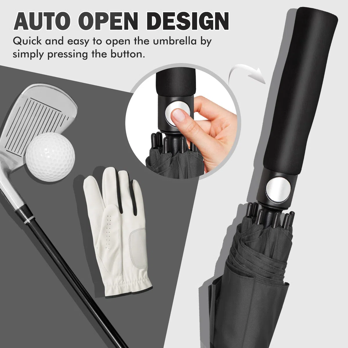 ZOMAKE Paraguas Golf Extra Grande 80 Pulgadas,Gigante Antiviento Guarda Chuva Golf,Grandes Umbrella con Doble Capa para Hombre Mujer Familiar