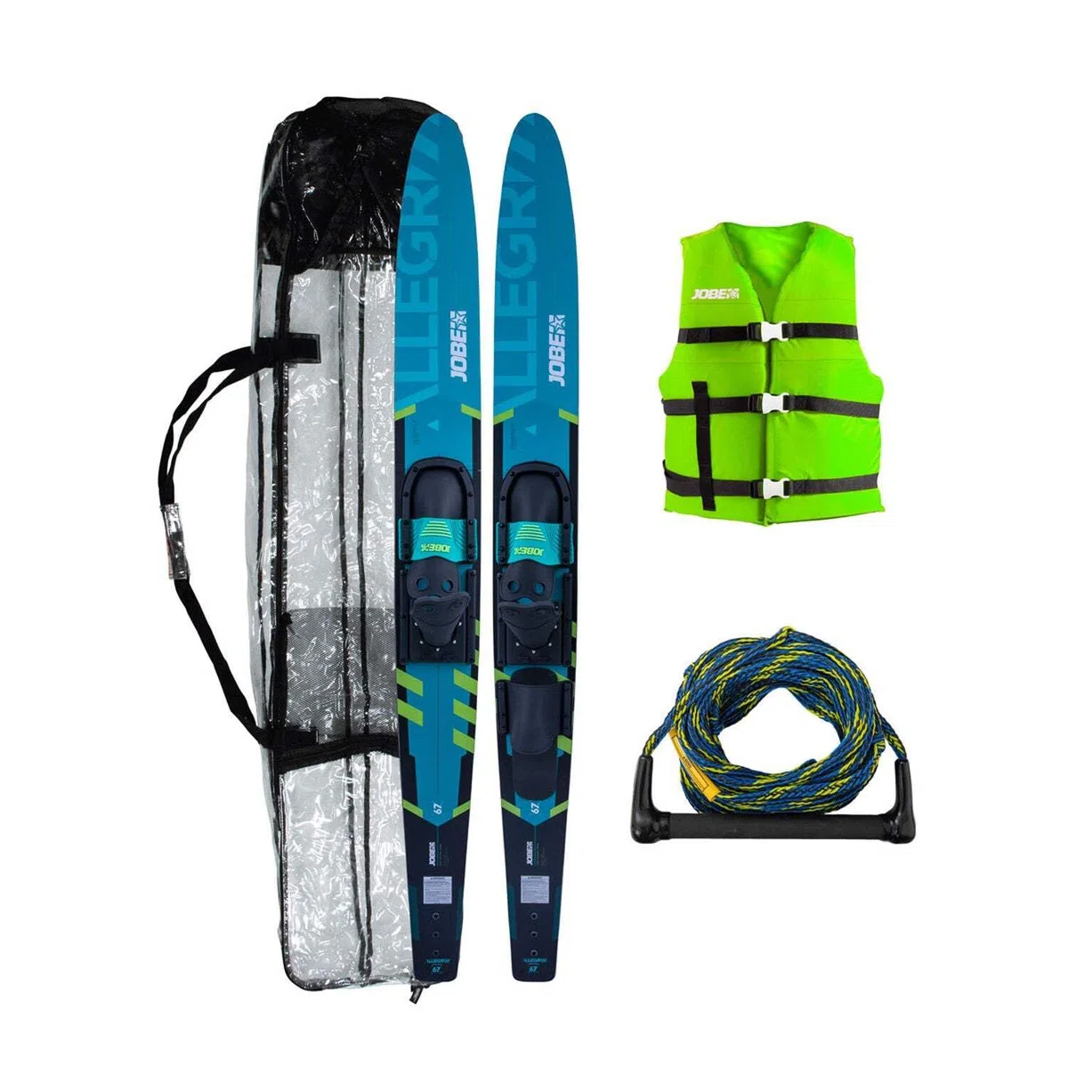 Jobe Allegre Combo Esquís Acuáticos Paquete Teal - Esquís Unisex Adulto