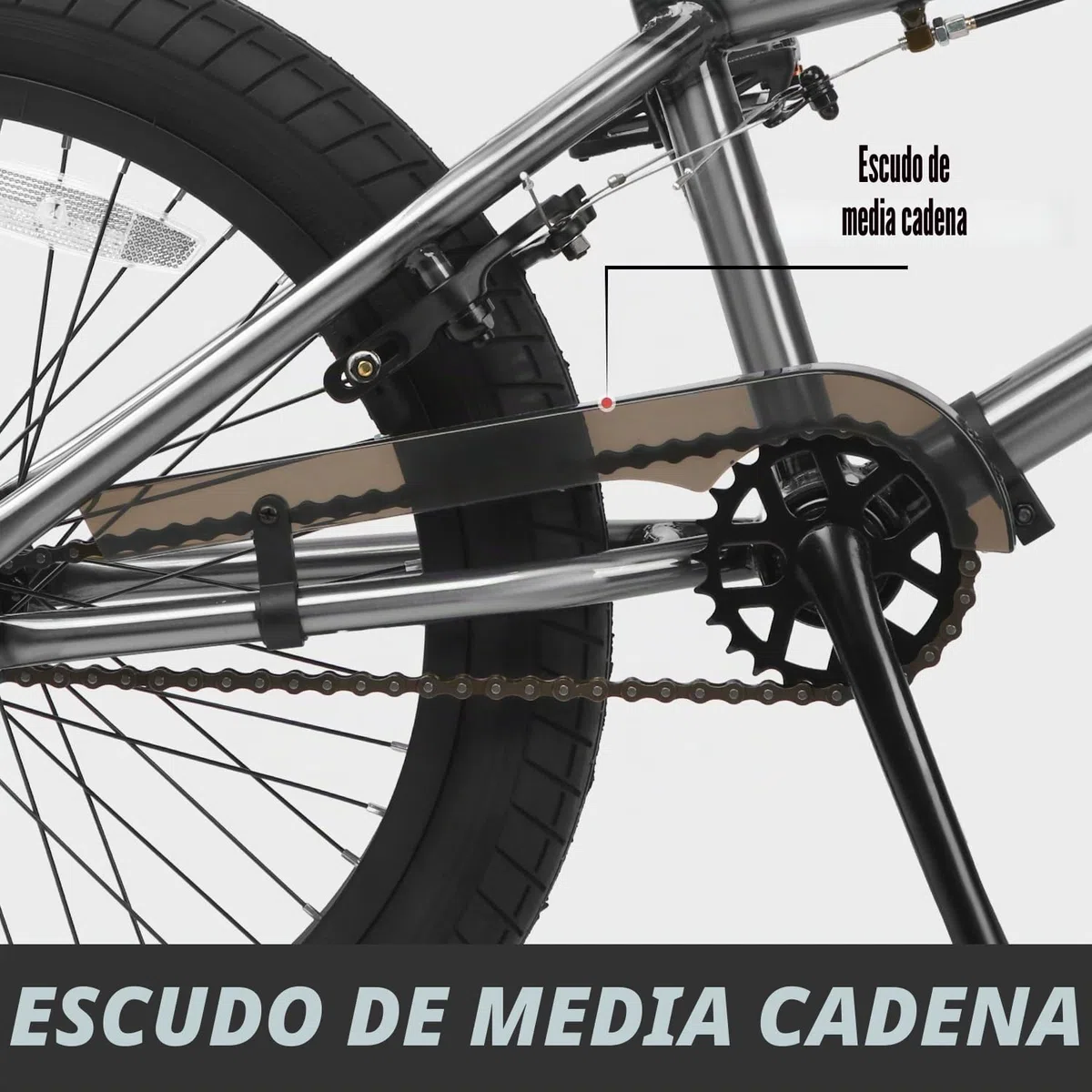 AVASTA Hesper Bicicleta BMX Freestyle de 20 pulgadas para niños, para chicos de 6, 7, 8, 9, 10, 11, 12, 13, 14 años y principiantes, color gris