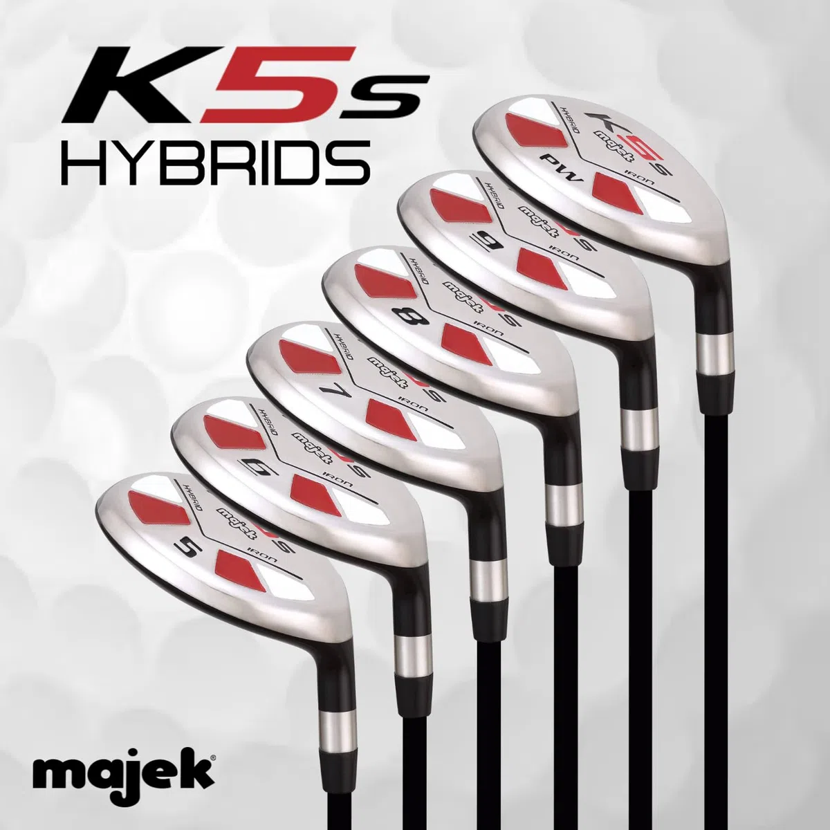 Juego híbrido de palos de golf para mujeres mayores de 55 años para diestros Majek Lady, juego completo de rescate híbrido que incluye: #5, 6, 7, 8, 9, PW