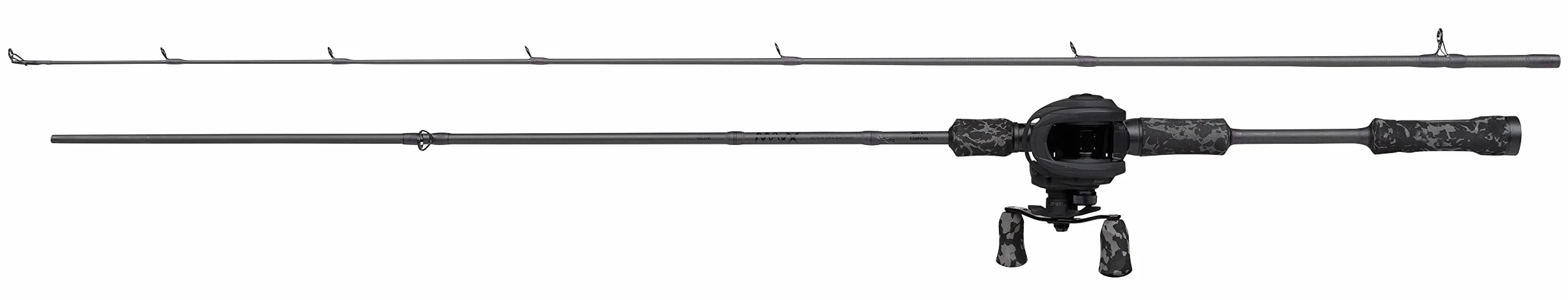 Abu Garcia MAX X Black Ops Combinación de caña y carrete, 1.98 m 10-40g, Set para río, combos de baitcasting para pescadores de depredadores de agua dulce, Lucio perca y lucioperca - Negro