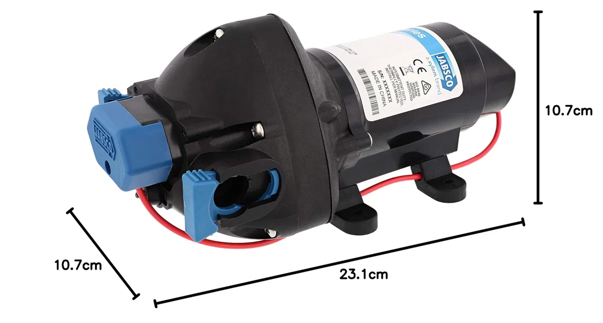 Jabsco 31395-2512-3A Par-Max 3 Bomba de suministro de agua dulce marina: 12V, 11LPM, 25 PSI