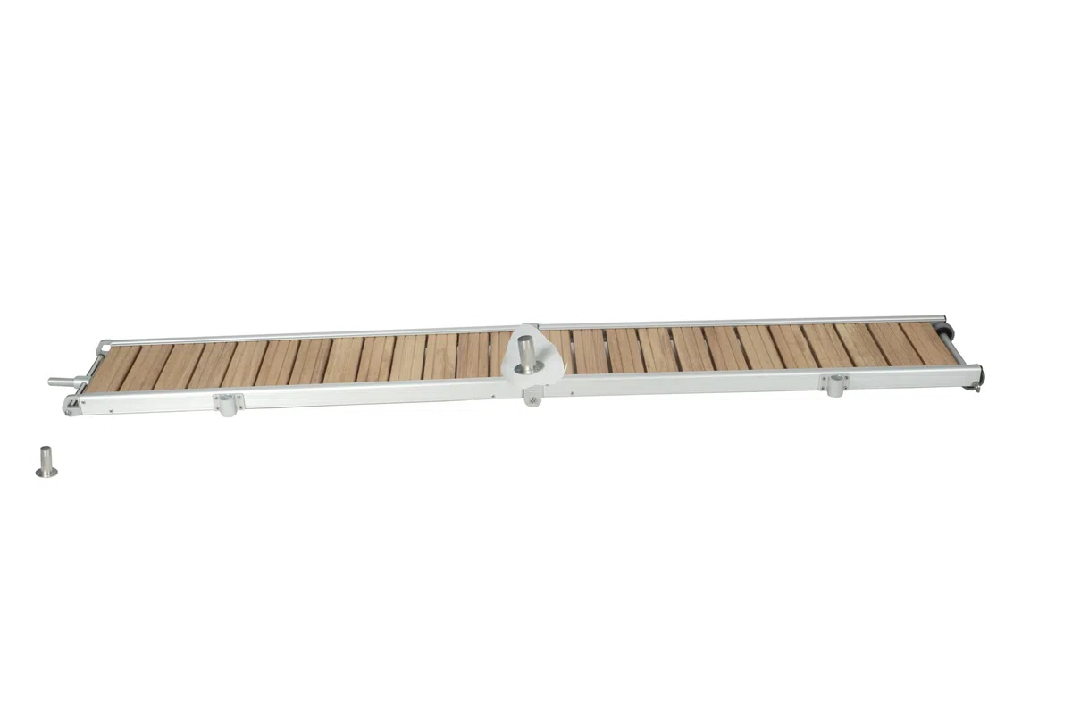 Pasarela para Barco con Peldaños de Madera 2 Metros Plegable, liguera y Resistente
