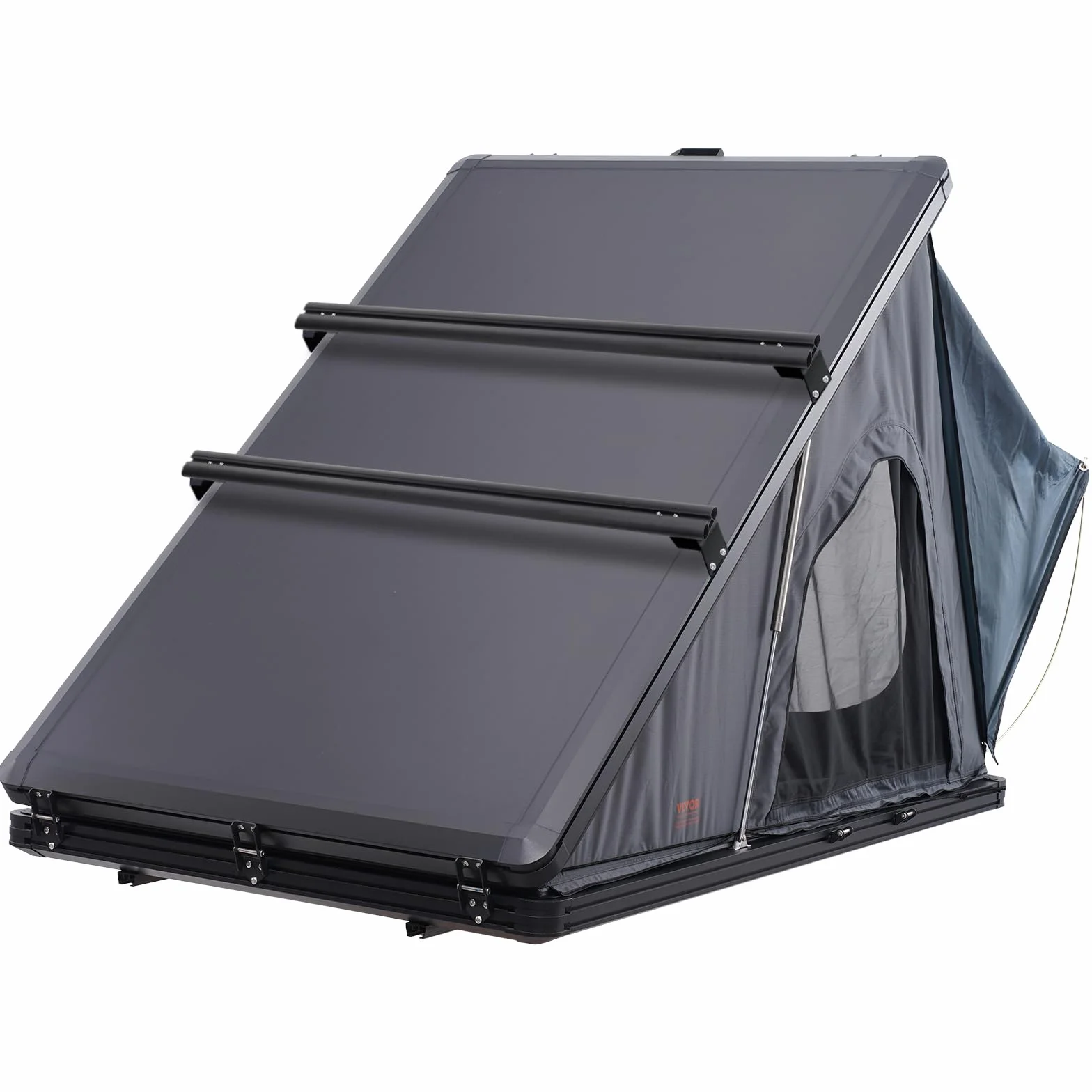 VEVOR Tienda de Techo Rígida para 2 o 3 Personas, con Escalera Telescópica y Colchón Grueso, Impermeable y Resistente al Viento para Camionetas Jeep, SUV y Furgonetas, 1460 x 2630 x 1290 mm, Negro