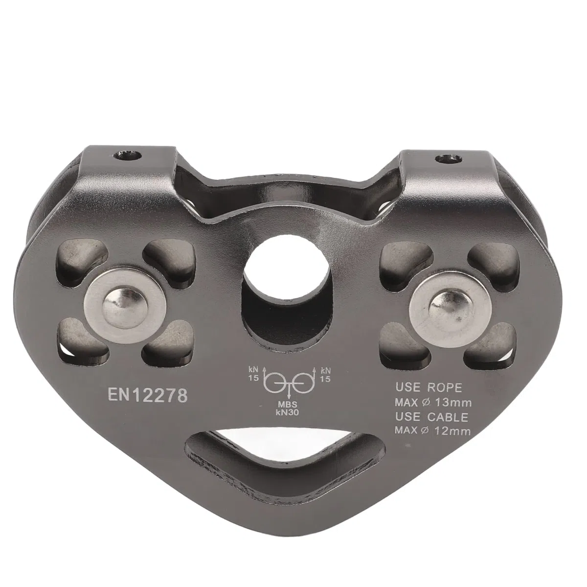 Polea de Tirolesa de Aluminio Resistente para Montañismo, Polea de Escalada de Doble Carro Liviana con Poco Desgaste para Escalada en Roca