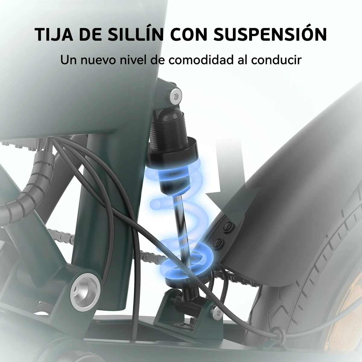 ESKUTE F200 Bicicleta Eléctrica Plegable de 14"x2.125", Ebike Urbana de 36V 7.8Ah con Pantalla LCD, Velocidad Máx de 25km/h, Asiento Ergonómico, Autonomía de hasta 50KM, Bici Electrica para Adultos