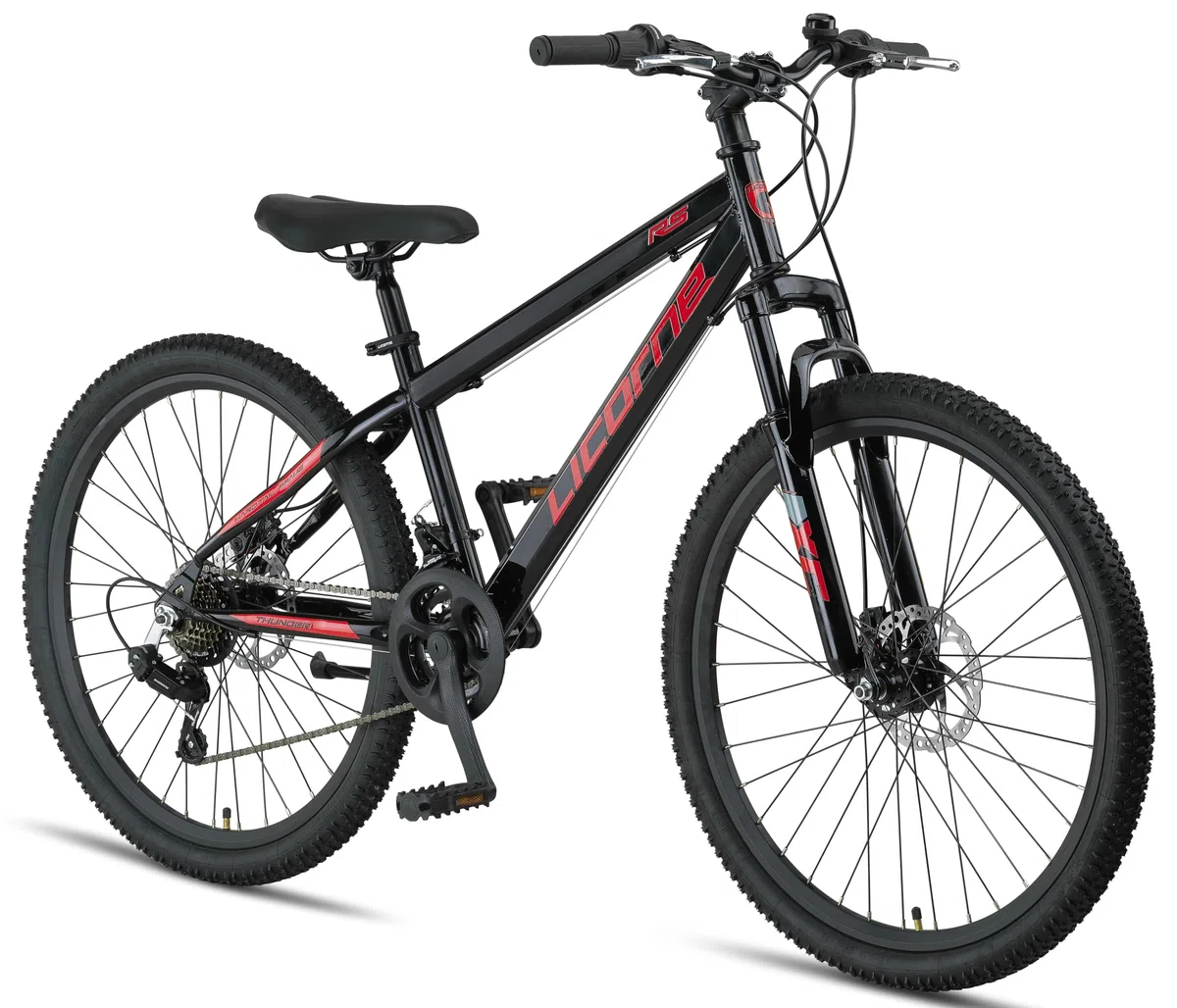 Licorne Bike Bicicleta de montaña Thunder Premium en 20, 24, 26, 27,5 y 29 pulgadas, para niñas, niños, hombres y mujeres, freno de disco