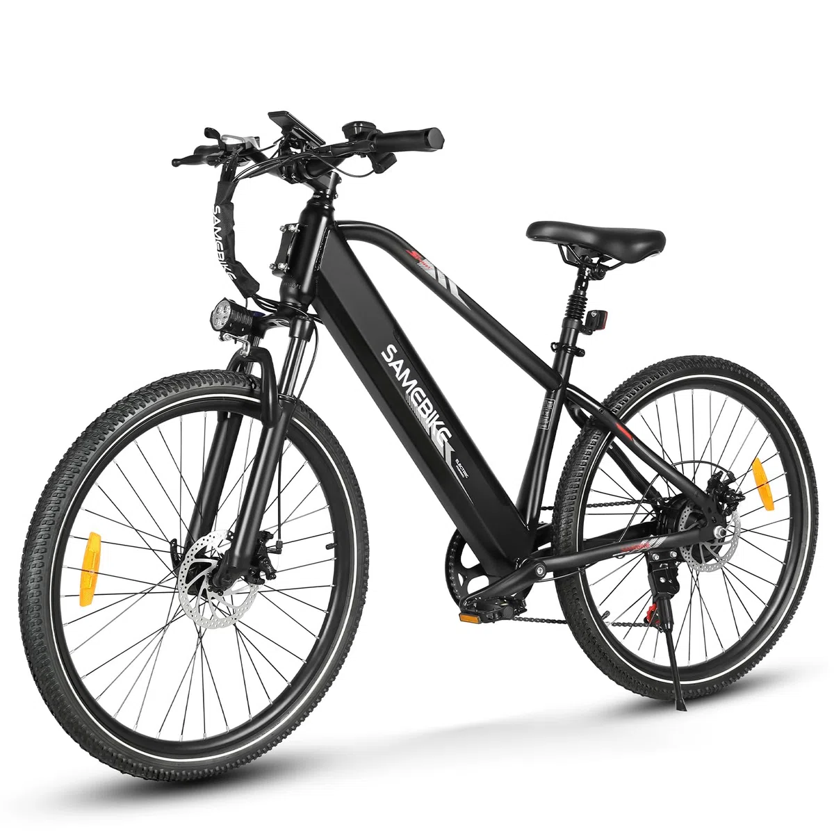 SAMEBIKE 27.5" Bicicleta Eléctrica Adulto 540Wh batería y Pantalla LCD 90km Autonomía y 250W Motor par de 50N·m 7 velocidades Electric Mountain Bike de Doble suspensión eBike para Commuting
