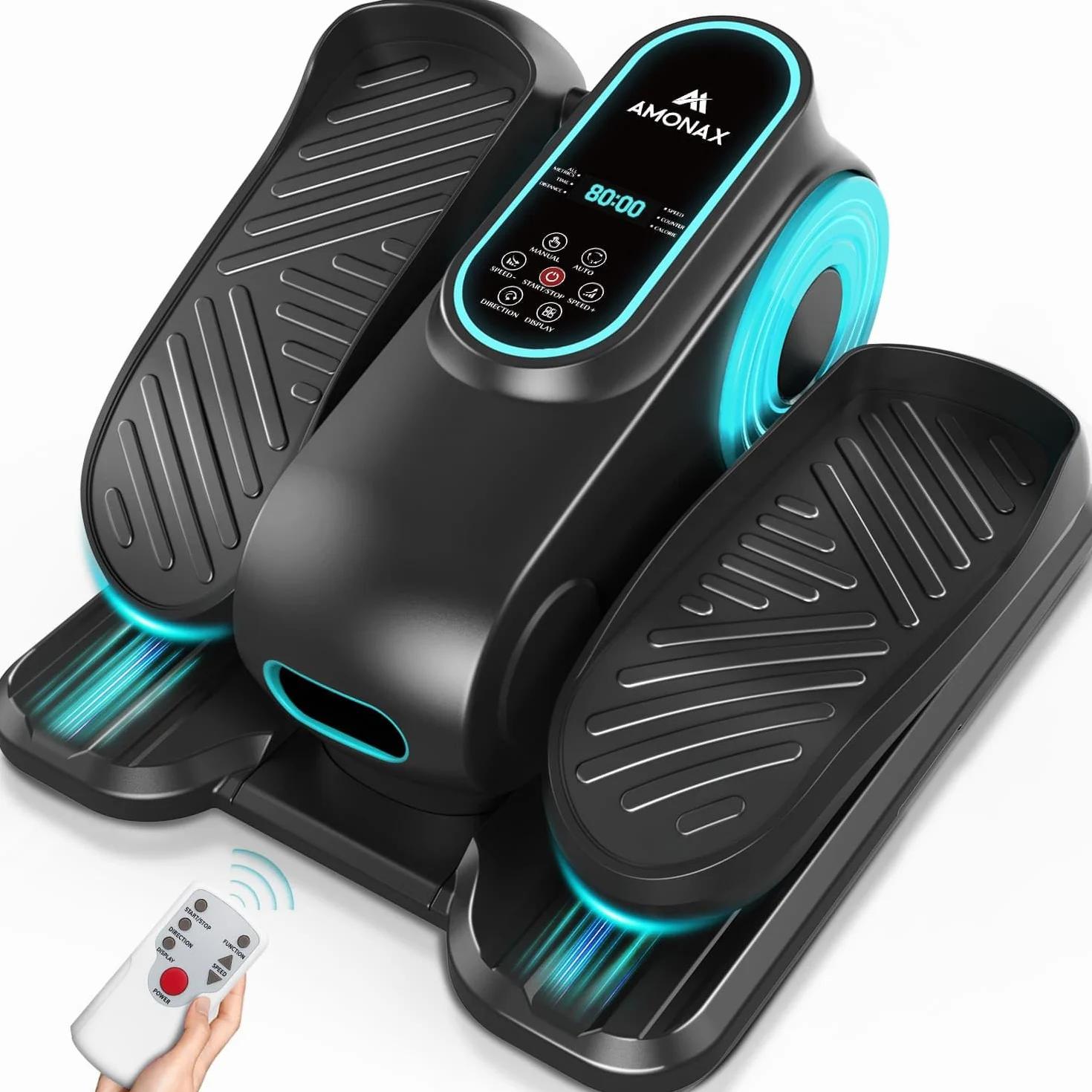 Amonax Pedaleador Eléctrico Motorizado, Elíptica para Pedalear Sentado, Mini Pedaleador para Ancianos, Ejercitador de Piernas Cardiovascular Debajo del Escritorio para Casa