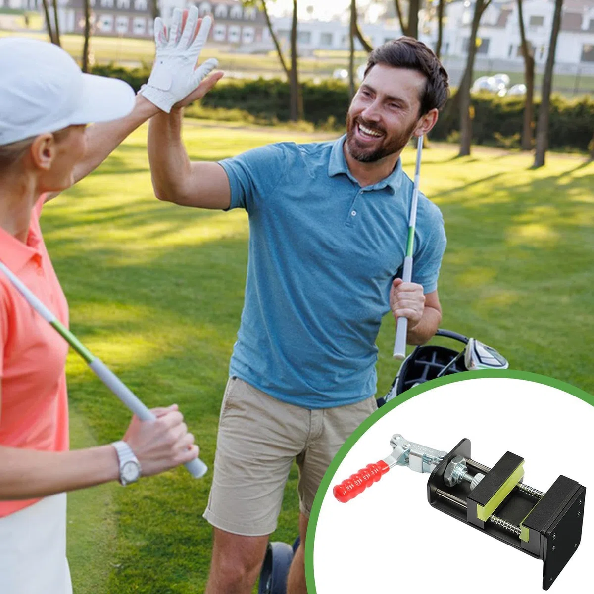 Abrazadera de palo de golf, abrazadera para palo de golf, herramienta de tornillo de banco de golf – Quick Shaft Clamp Grip Remover accesorios de taller para golfistas de todos los niveles