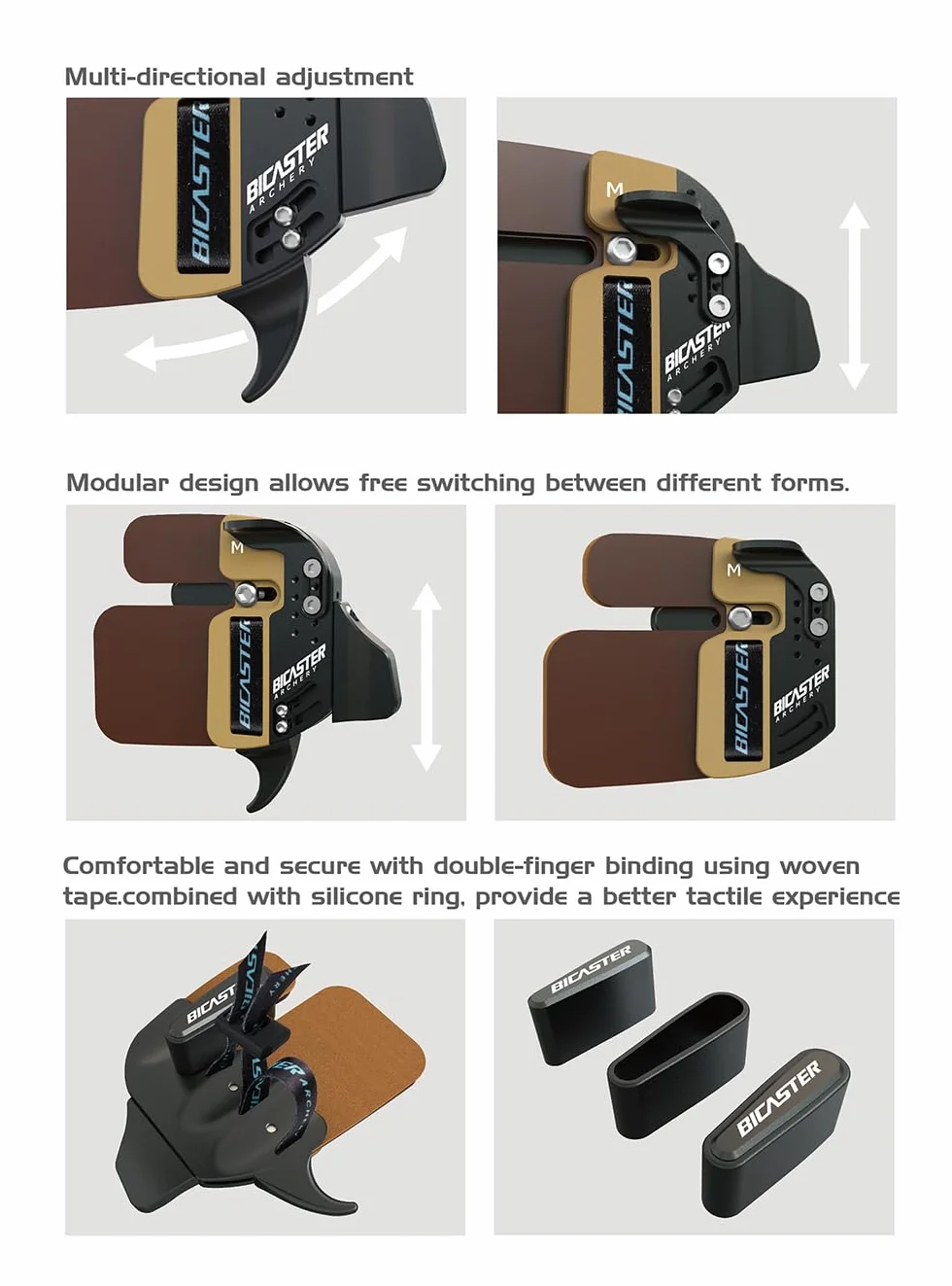 BICASTER Archery Log - Pestaña recurva para dedos cordobés