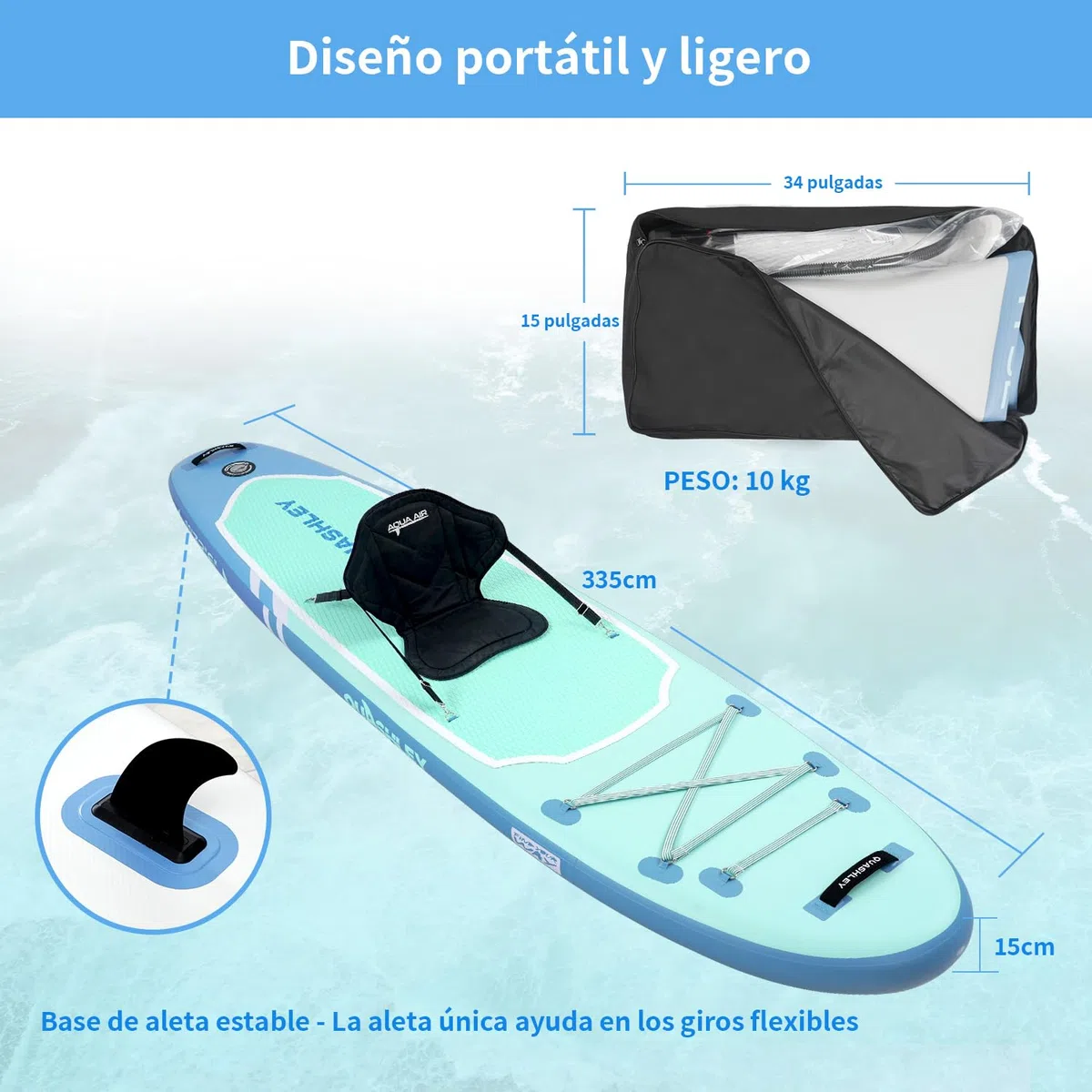 Sup Boards Stand Up Paddling Board Stand Up Paddling Board Standup Paddle Accesorios con Remo Ajustable, Bomba de Mano, Aleta, Correa, Kit de reparación, Mochila