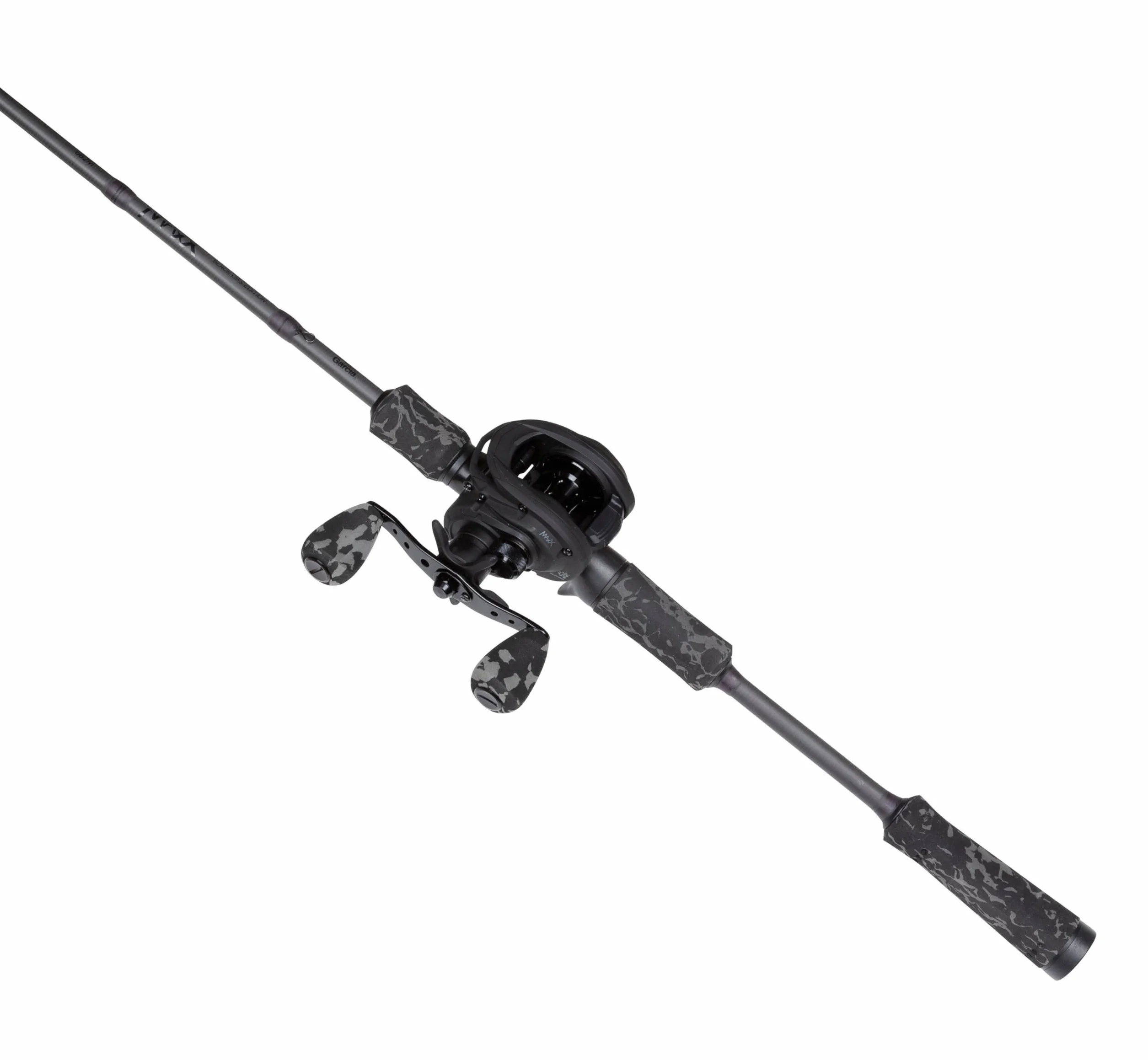 Abu Garcia MAX X Black Ops Combinación de caña y carrete, 1.98 m 10-40g, Set para río, combos de baitcasting para pescadores de depredadores de agua dulce, Lucio perca y lucioperca - Negro