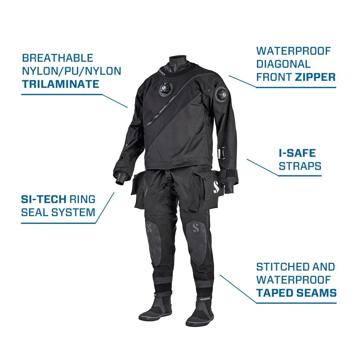 Scubapro Evertech Dry - Mono Impermeable Transpirable para Hombre