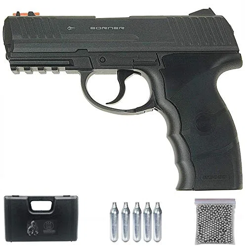 Borner W3000M CO2 Full Metal | Pistola de balines (perdigones: Bolas bb's de Acero) Calibre 4.5mm semiautomática