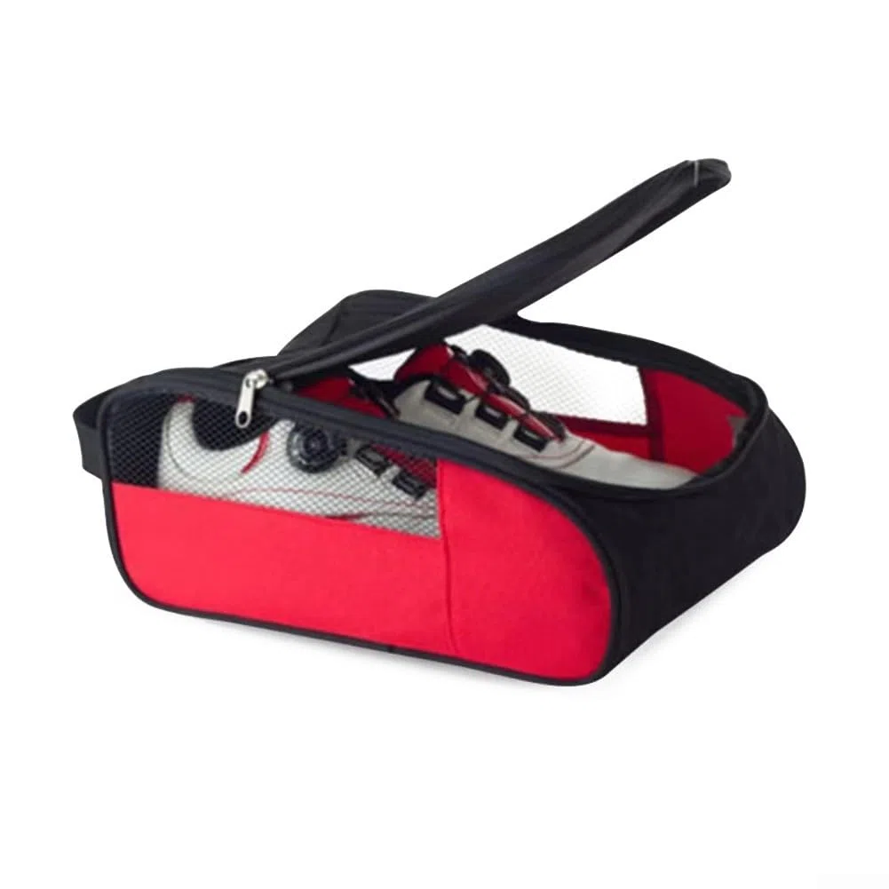 Bolsa de viaje para zapatos de golf, portátil, impermeable y resistente al polvo, funda de tela Oxford (negro)