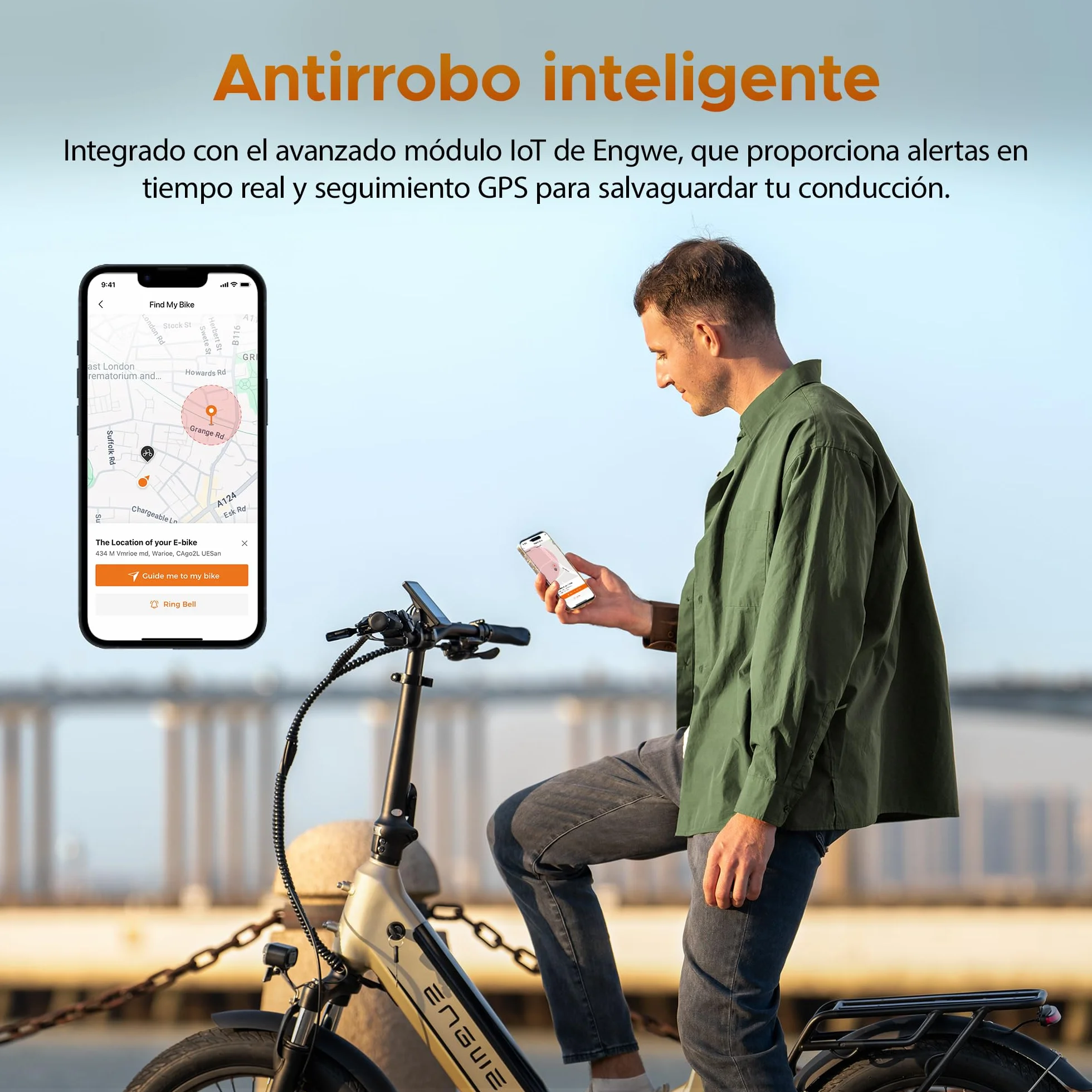 ENGWE Bicicleta eléctrica L20 3.0 Pro con aplicación y IoT, Motor Central de 250 W y batería de 48 V y 15 Ah con una autonomía de hasta 160 km; Compatible con Carga rápida de 2 Horas