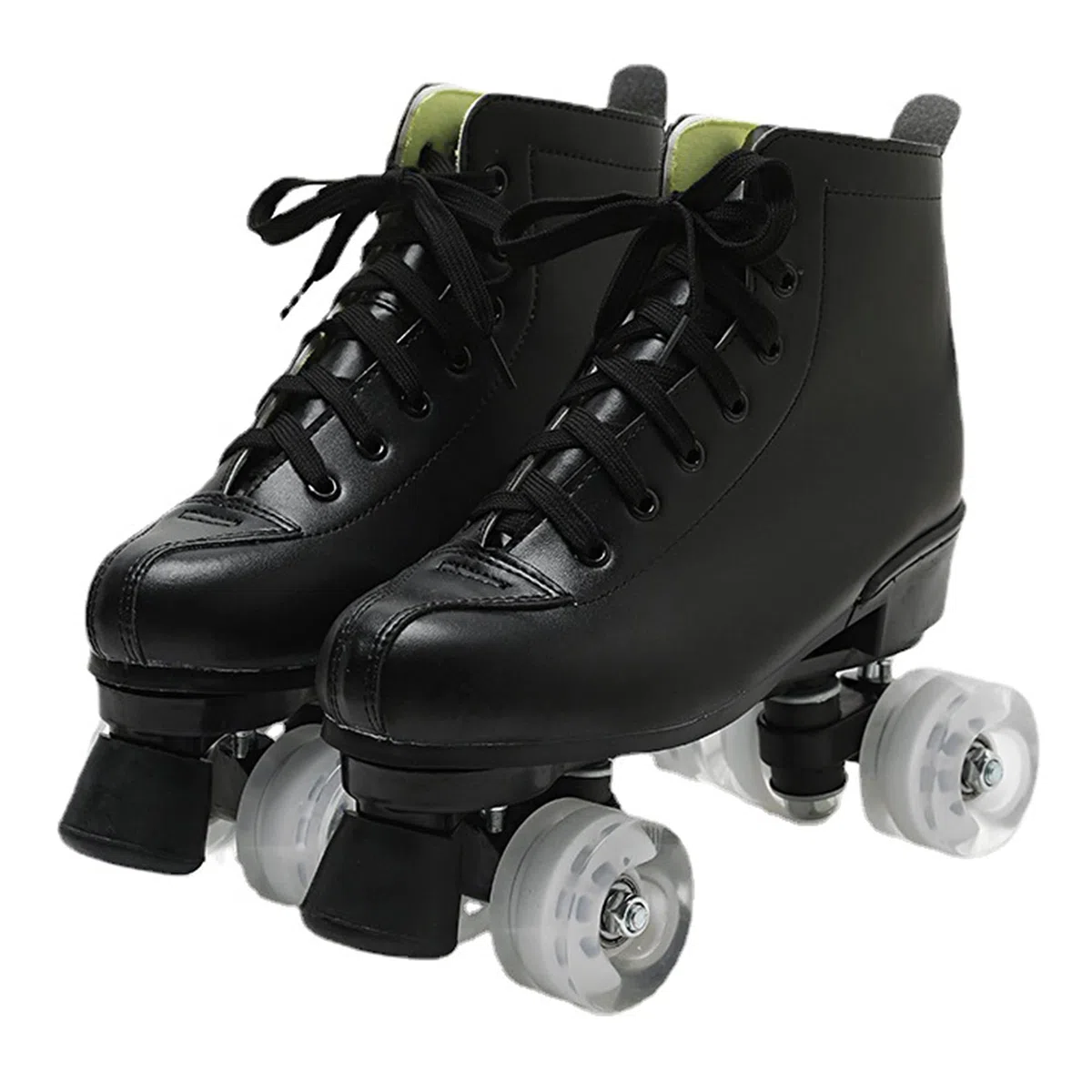 Patines de Ruedas para Hombres y Mujeres, Zapatos de Patines de Ruedas de Cuero PU, Botas de Rodillos de Doble Fila para Interiores y Exteriores