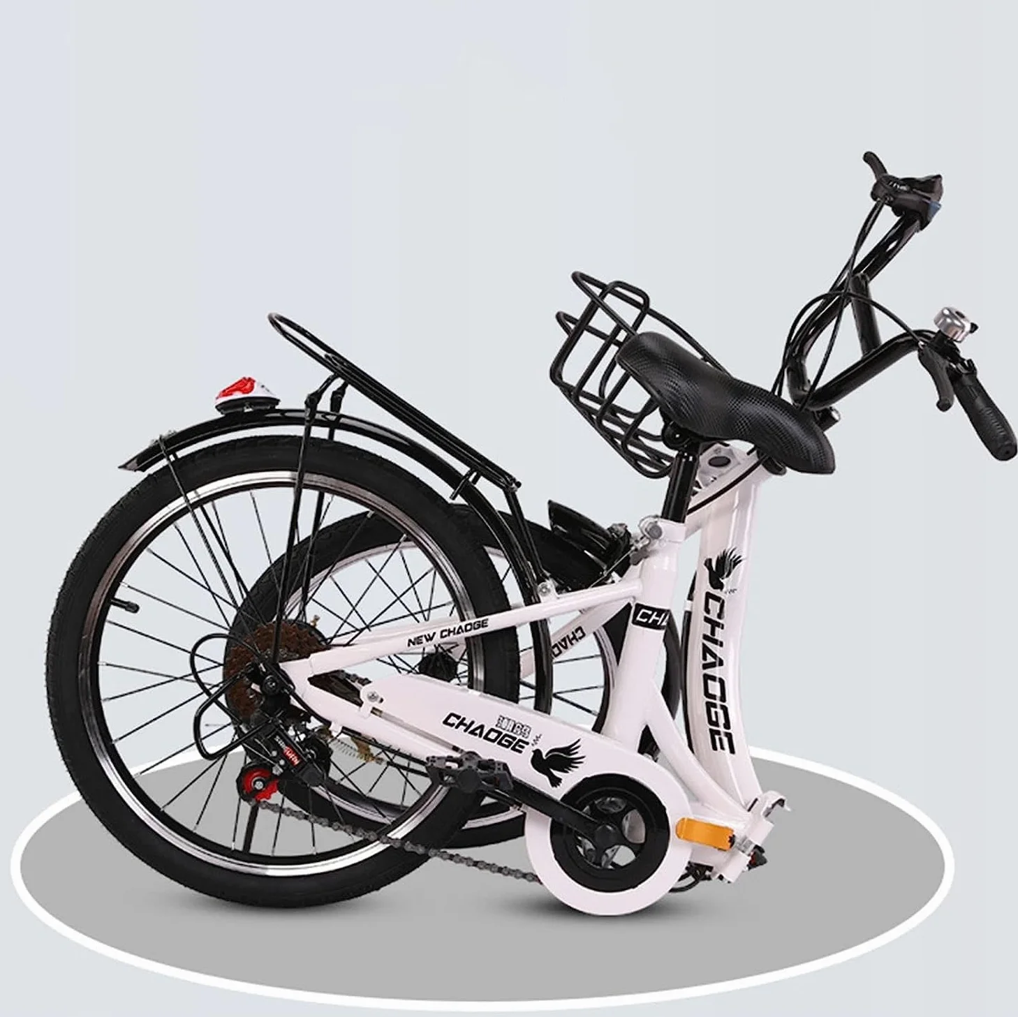 Bicicleta Plegable de 6 Velocidades para Adultos - Bicicleta Urbana de Acero con Alto Contenido de Carbono para Hombres y Mujeres