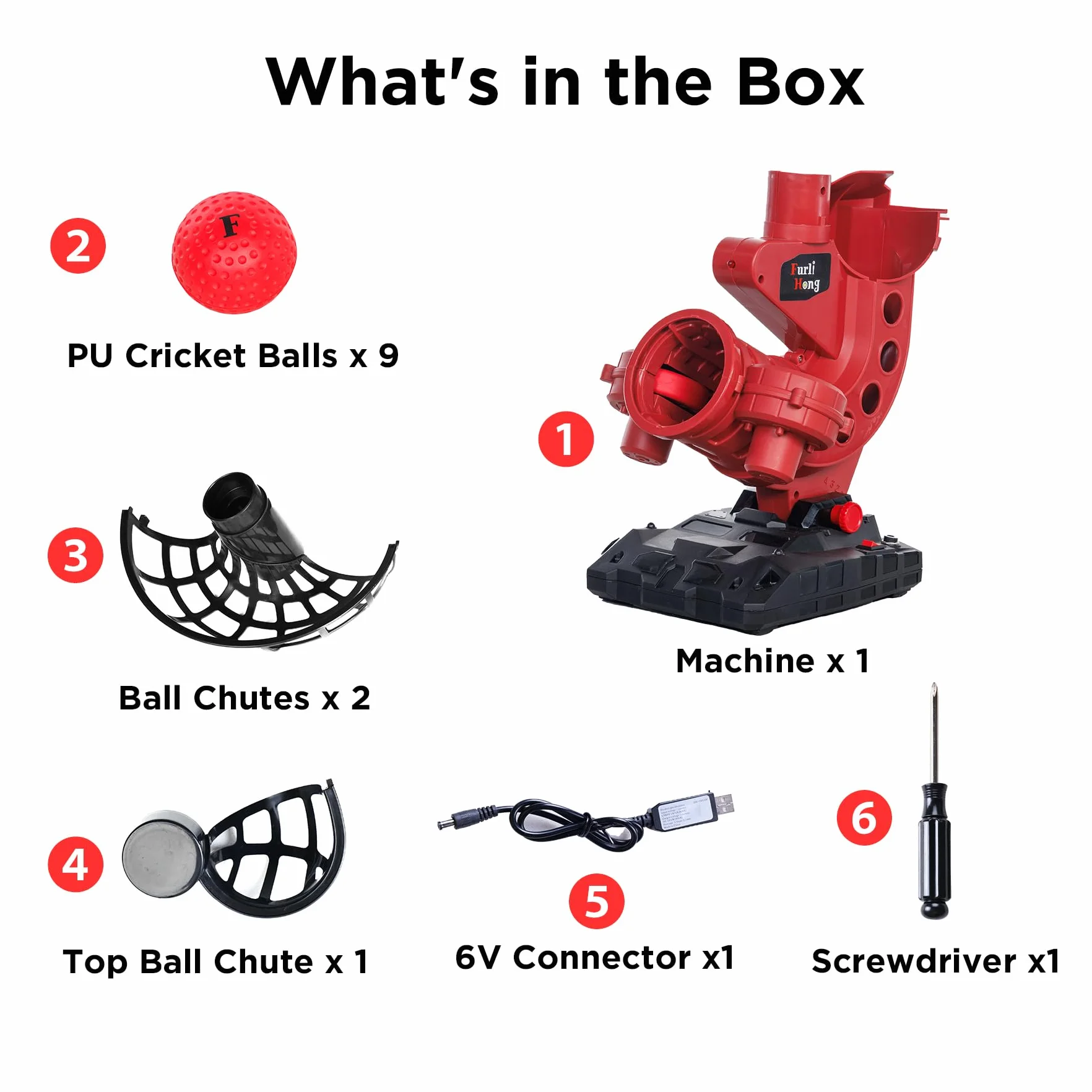Furlihong 388CBH Máquina 2 en 1 de Críquet y Béisbol para Principiantes – Lanzadora Ligera y Portátil con 3 Modos de Lanzamiento, Funciona con Power Bank o Batería