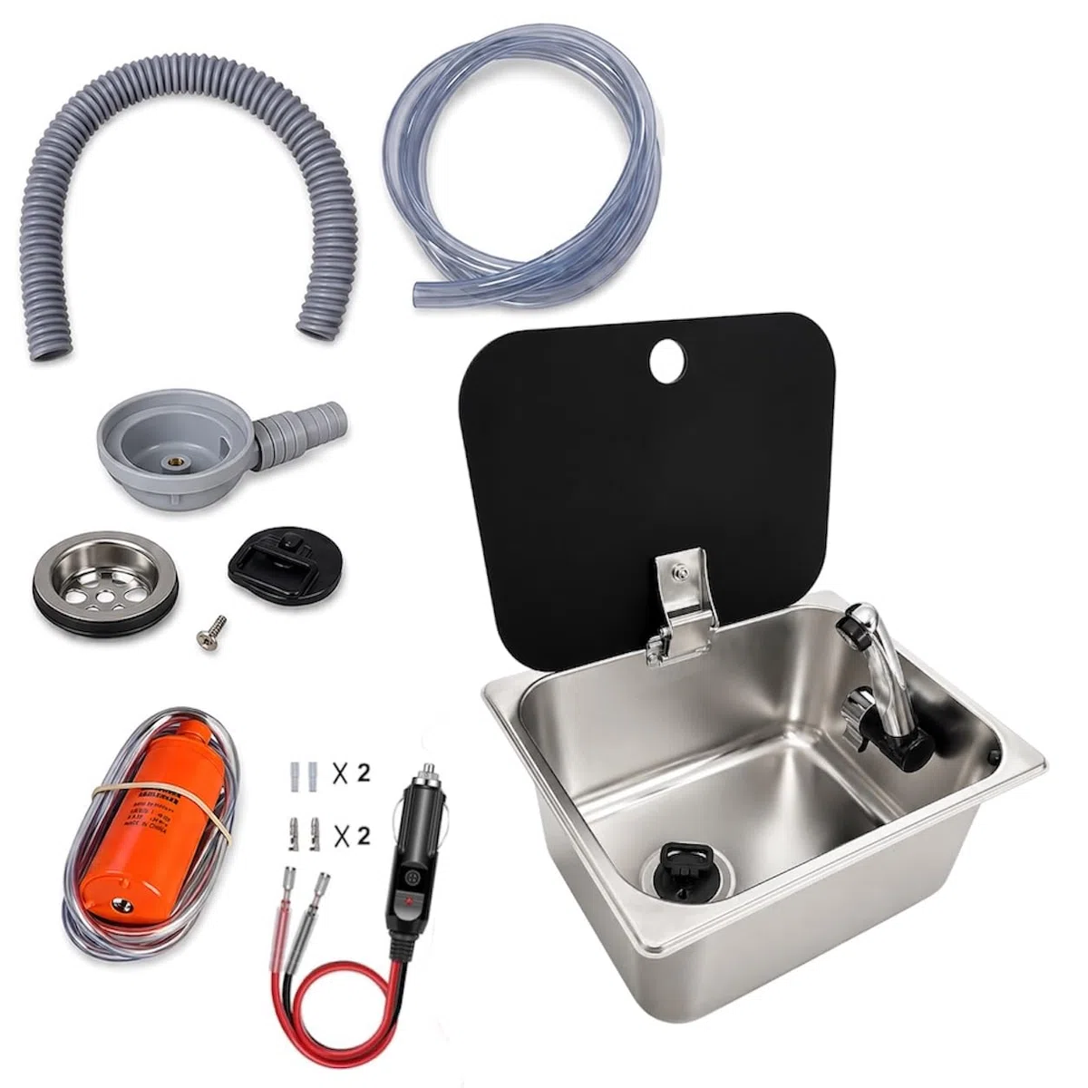 ️Kit Fregadero Camper Pequeño 32x26 con Tapa GARRAFAS A Elegir – Ideal para Kit Camper Furgoneta, Lavabo Caravana y Cocina Camper, Ideal para Muebles Camper