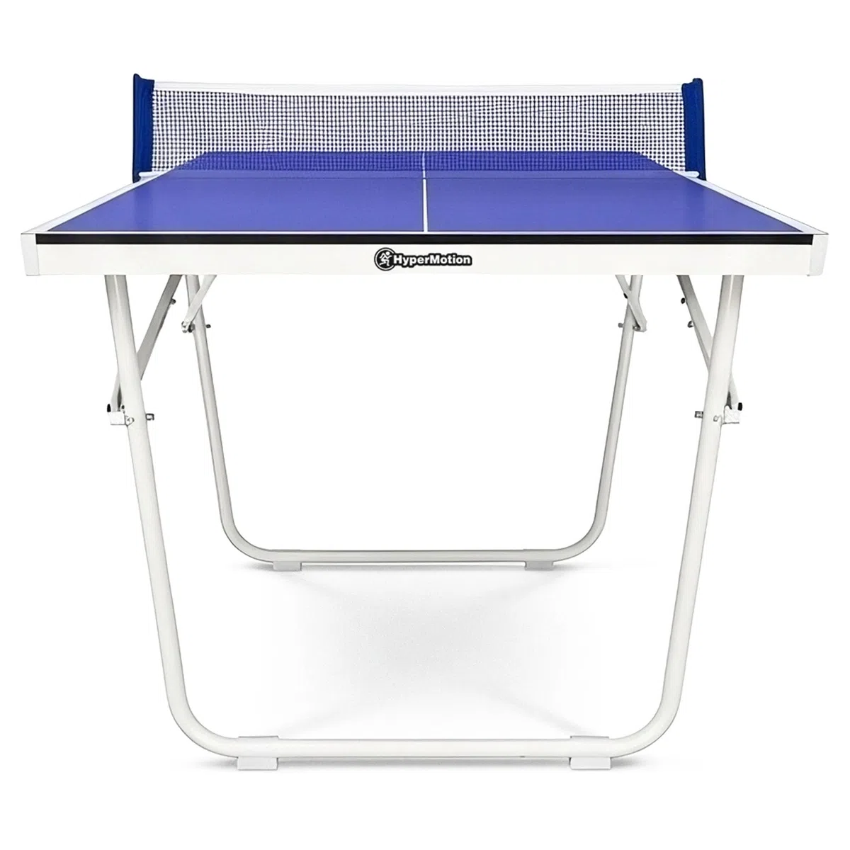 HyperMotion Mesa de Ping Pong Plegable para Casa, Mesa Compacta de Tenis de Mesa Indoor para Juego Recreativo, Diseño Ahorra Espacio con Red, 2 Palas y Pelotas, Mesa Familiar para Niños y Adultos