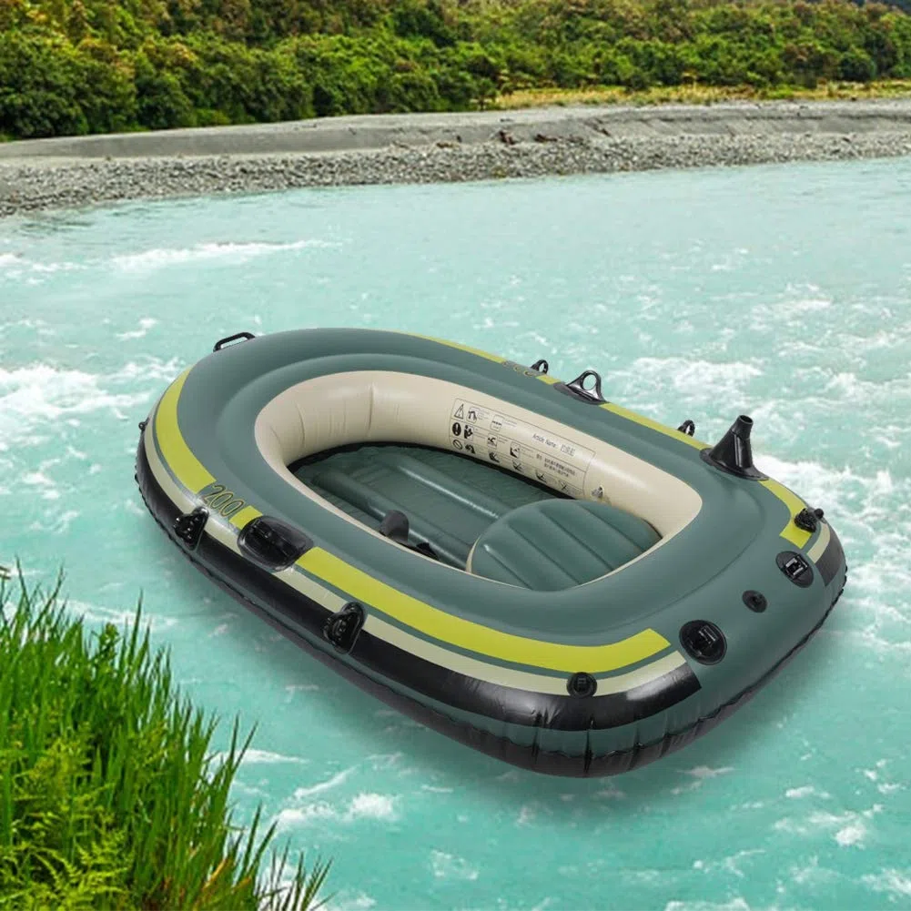 Bote Inflable para 1 Persona, PVC Alta Resistencia, 55 kg, Adultos y Niños, 109 x 87 x 66 cm, Aerodeslizador, Barco de Pesca Con Cuerda, Kayak para Deportes